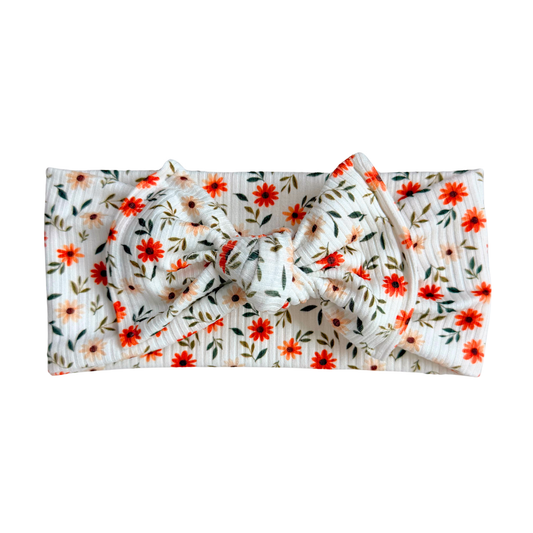 September Blooms Ribbed Baby Headband