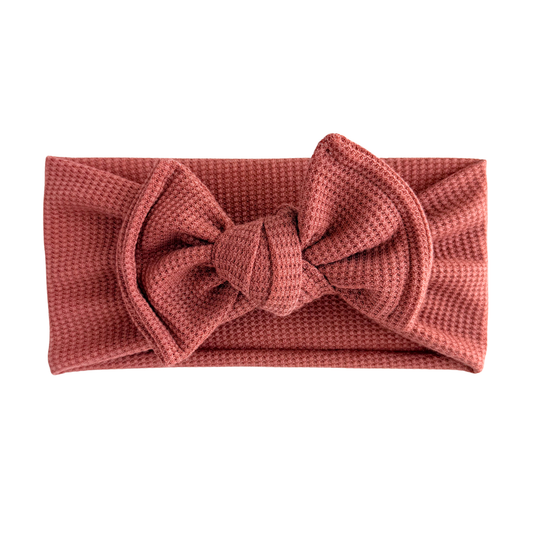 Clay Rose Waffle Baby Headband