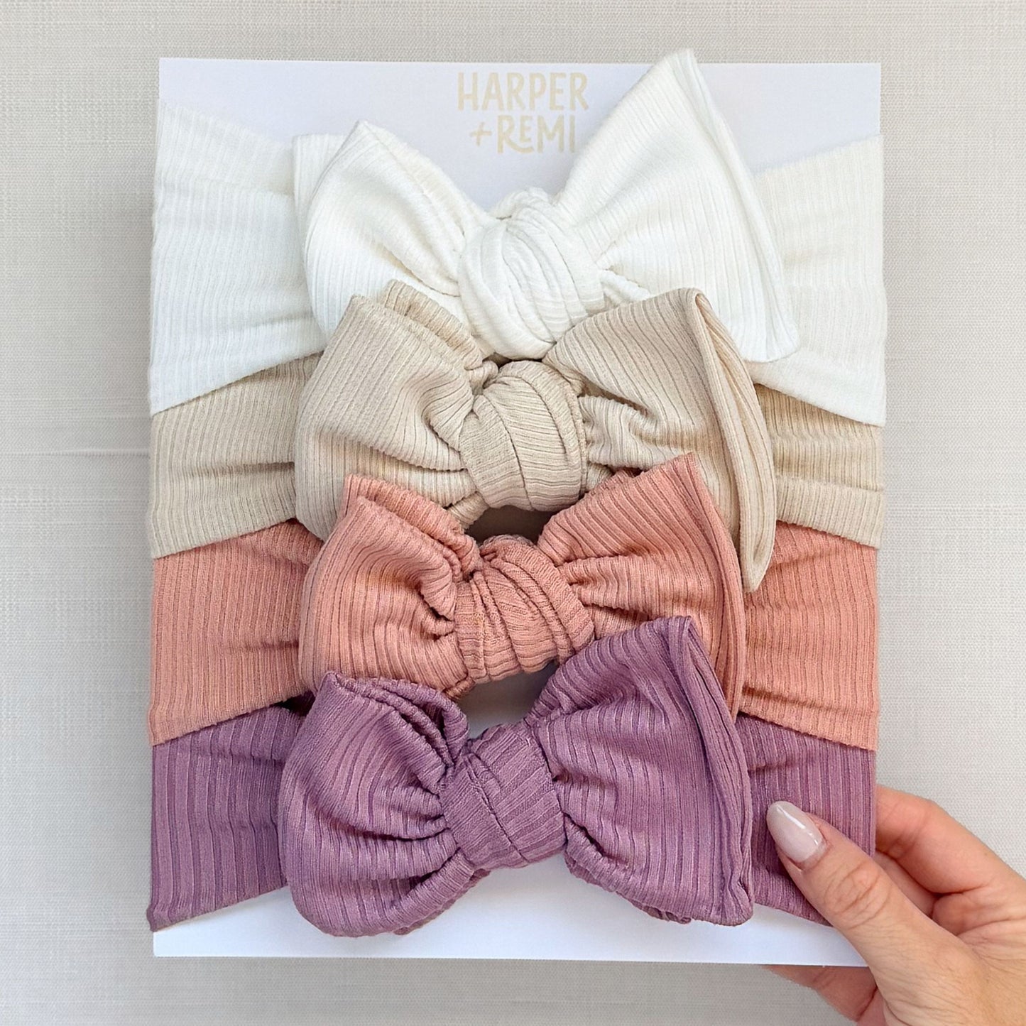 Girly Girl Essentials (Pink + Purple) | Ribbed Baby Bow Bundle