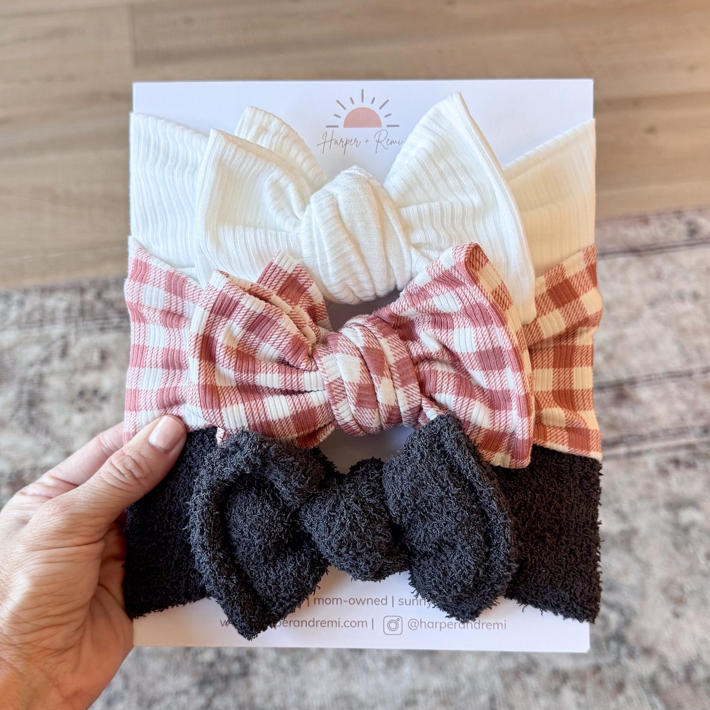 Autumn Gingham Bow Bundle