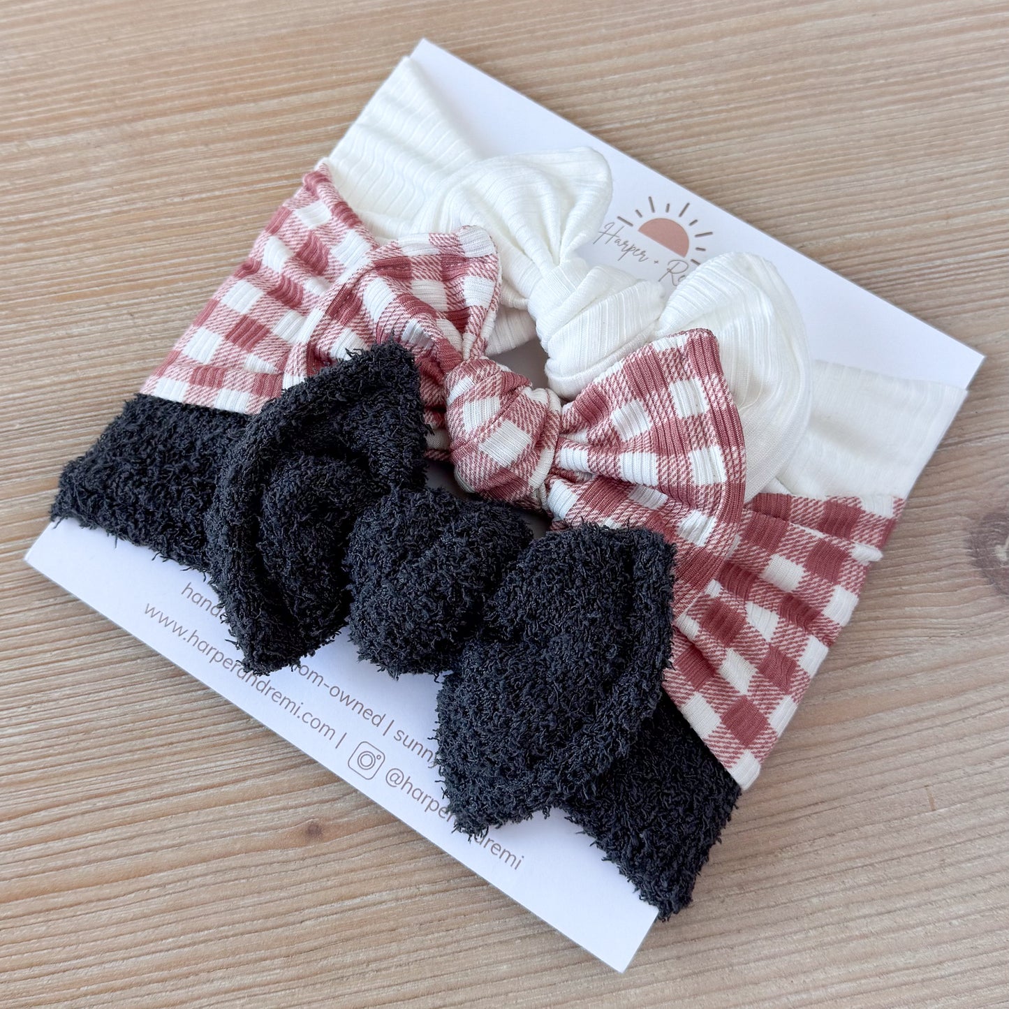 Autumn Gingham Bow Bundle