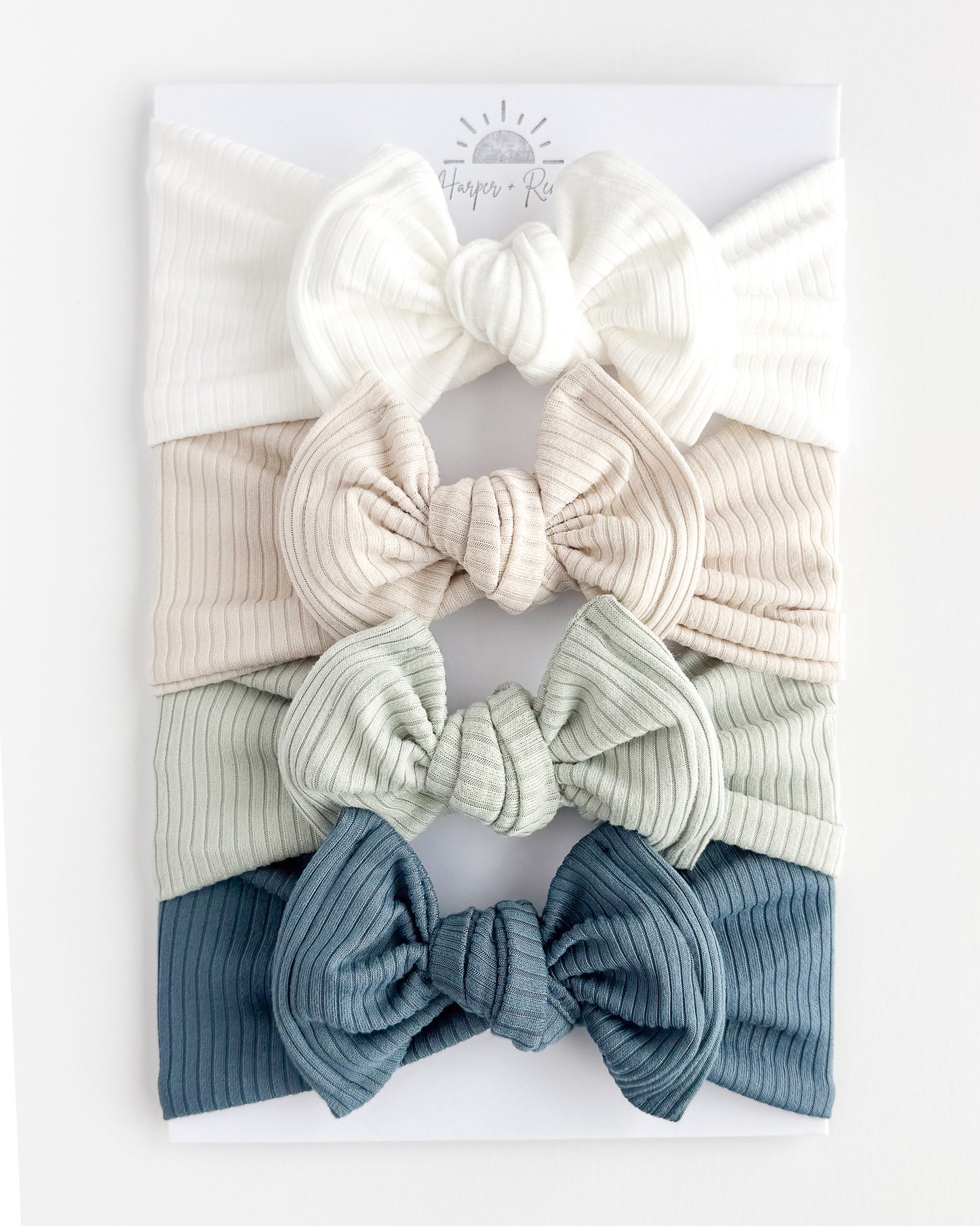 Solid Blue Basics | Ribbed Top Knot Bundle
