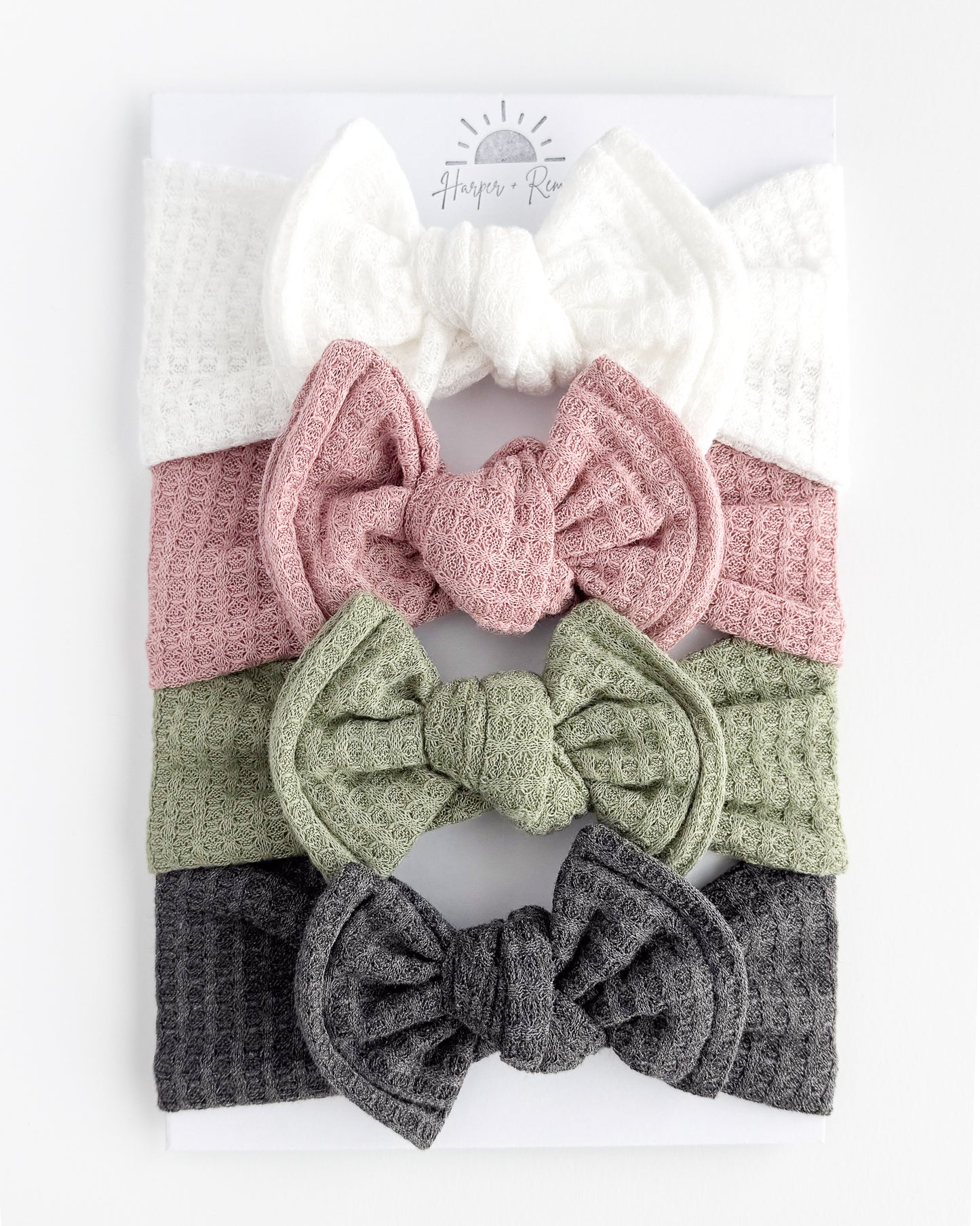 Solid Spring Basics | Honeycomb Waffle Top Knot Bundle