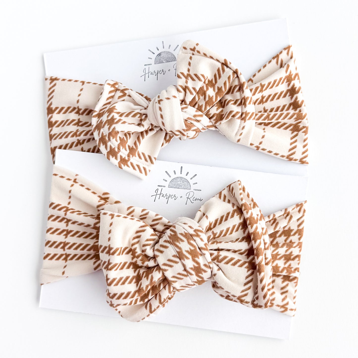 Brown Plaid Brushed Baby Headband