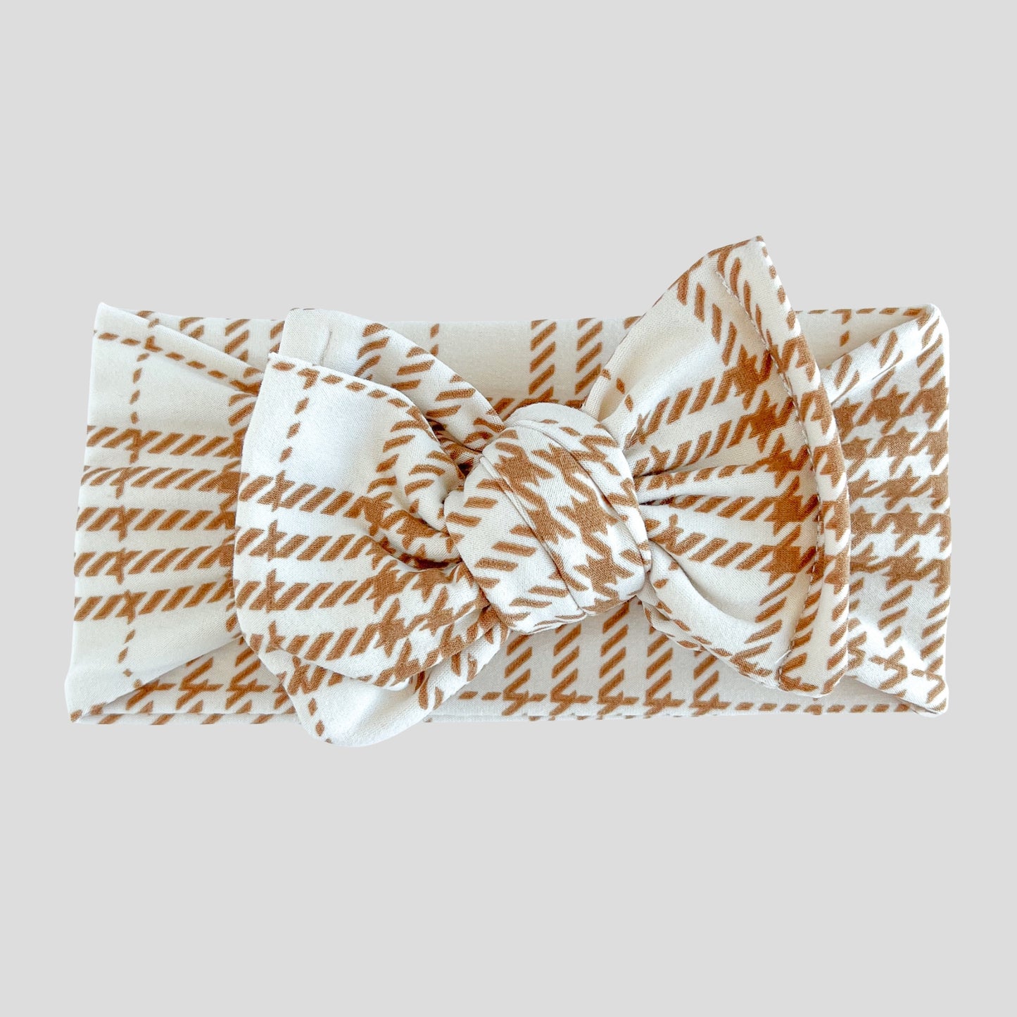 Brown Plaid Brushed Baby Headband