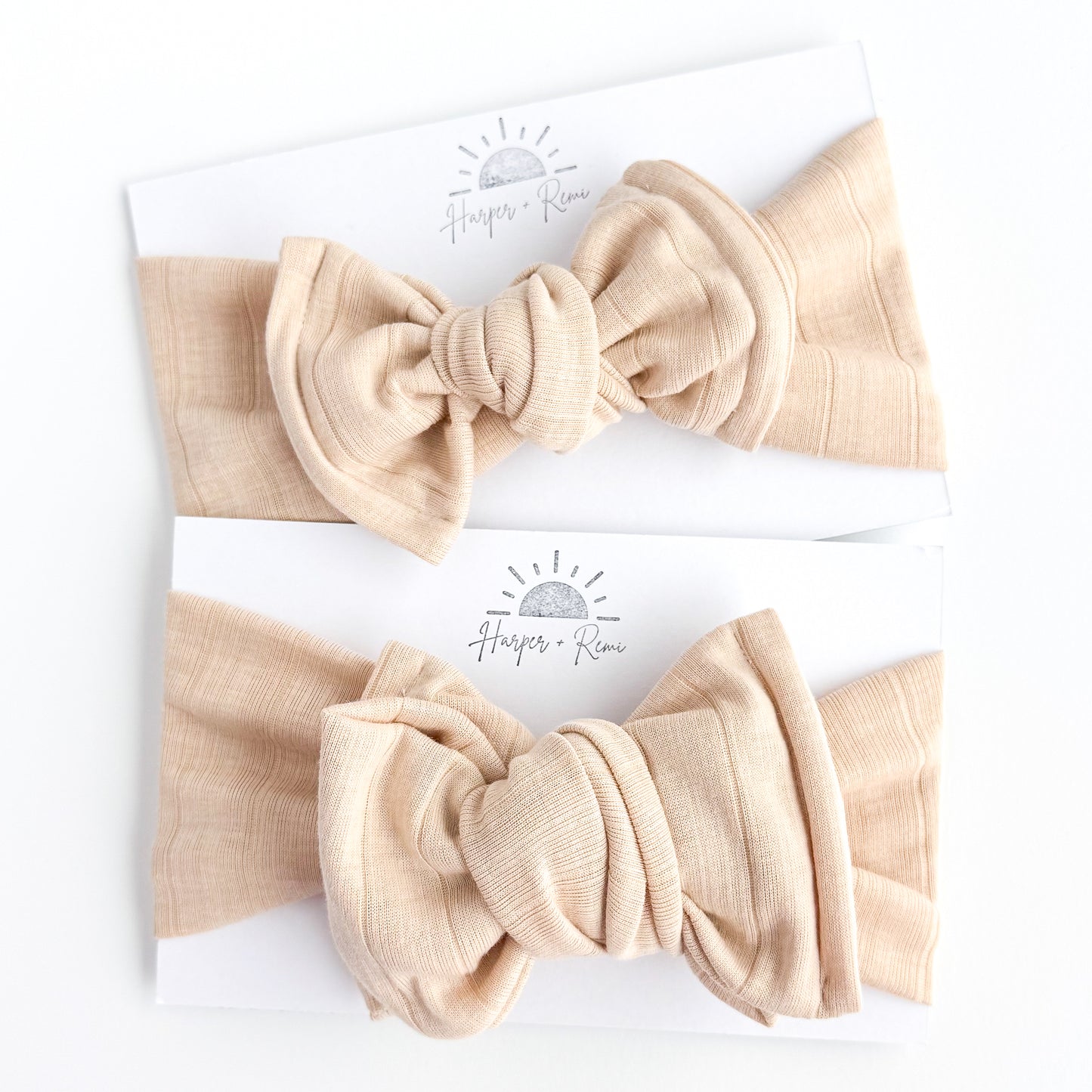 Beige Wide Ribbed Baby Headband