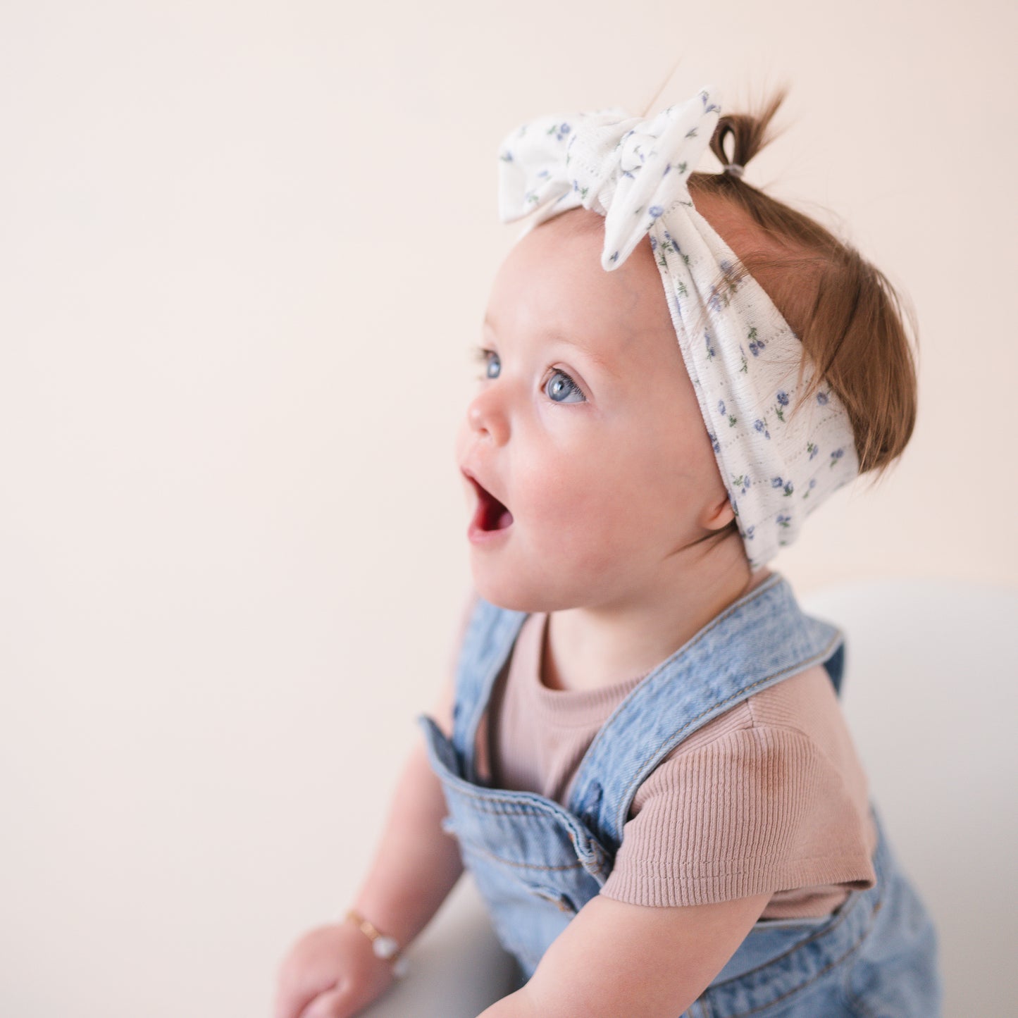 Dainty Blue Floral Pointelle Baby Headband
