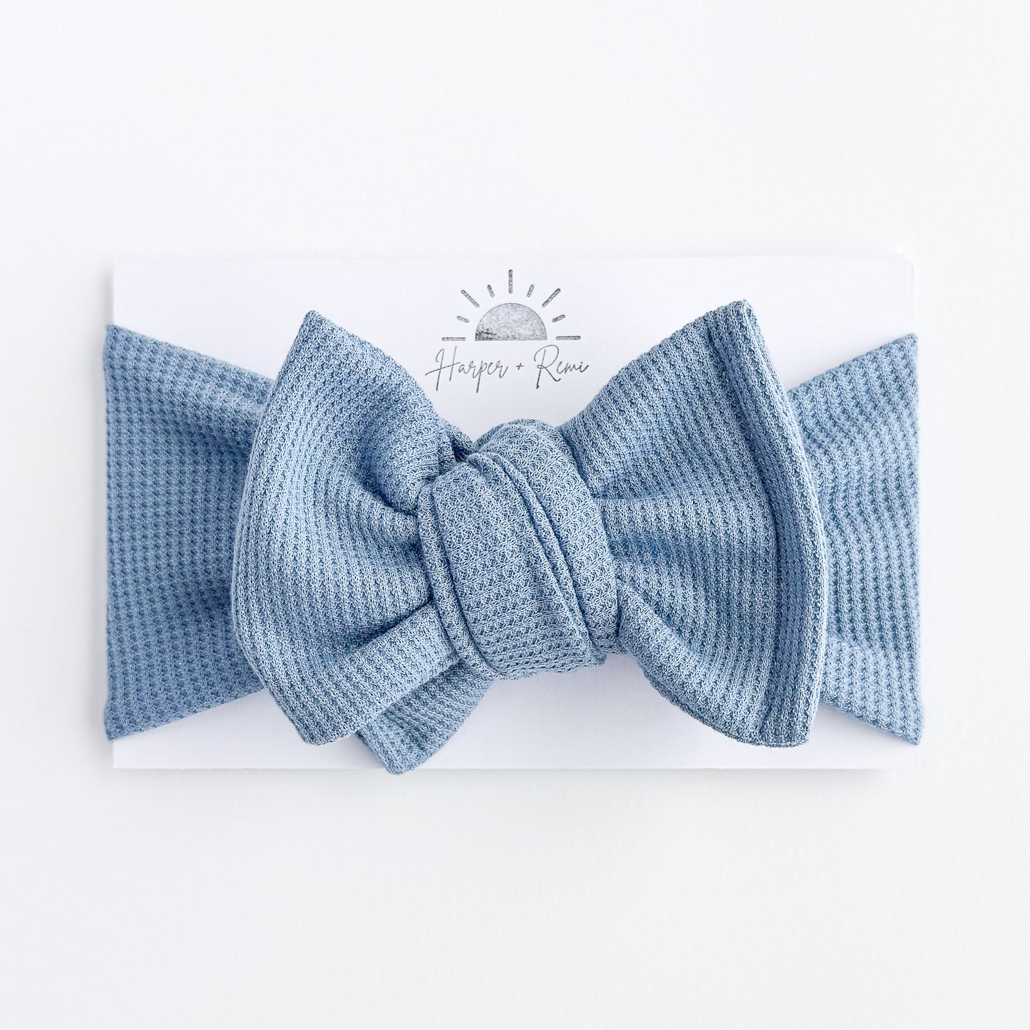 Solid Blue Basics | Waffle Oversized Bow Bundle