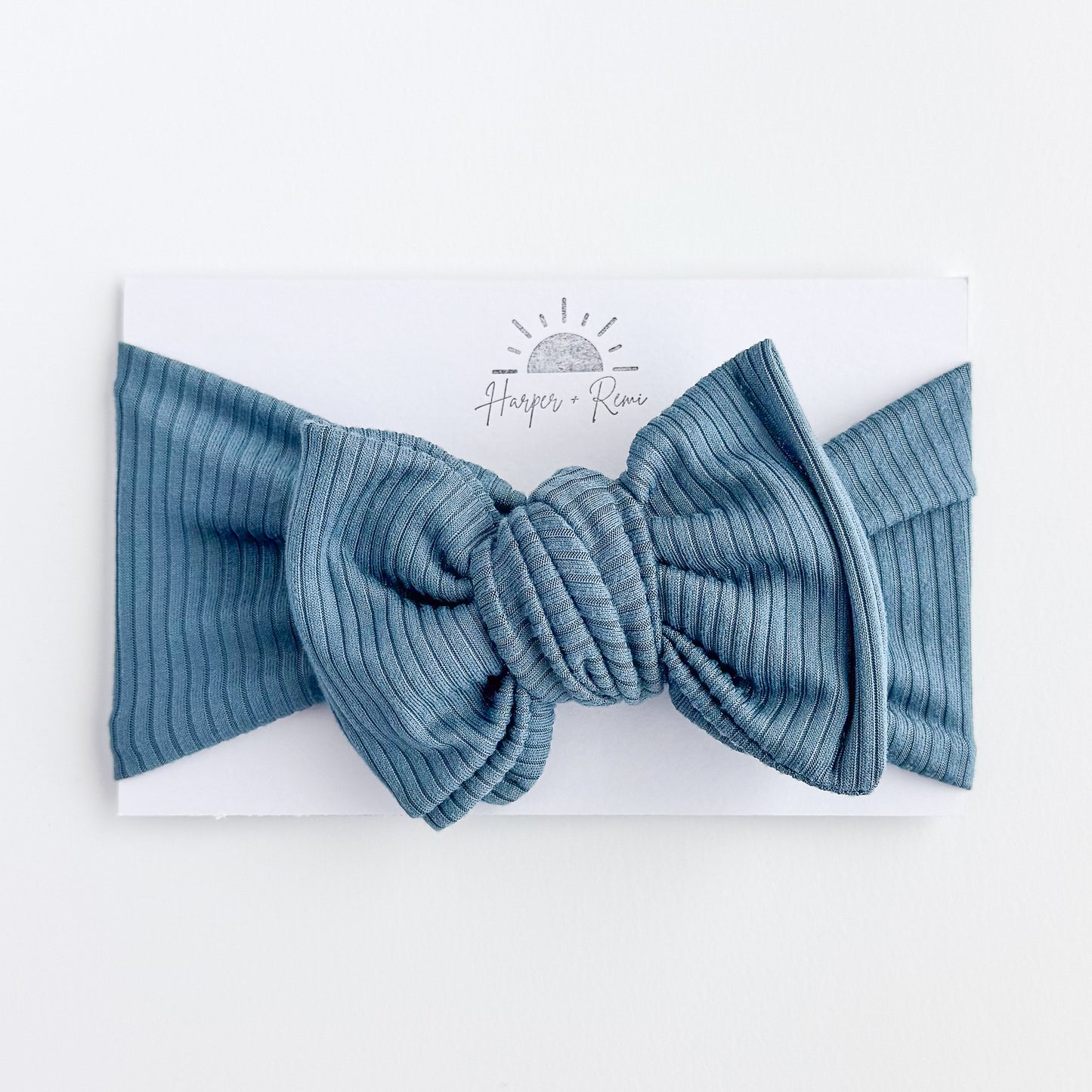 Solid Blue Basics | Ribbed Oversized Bow Bundle