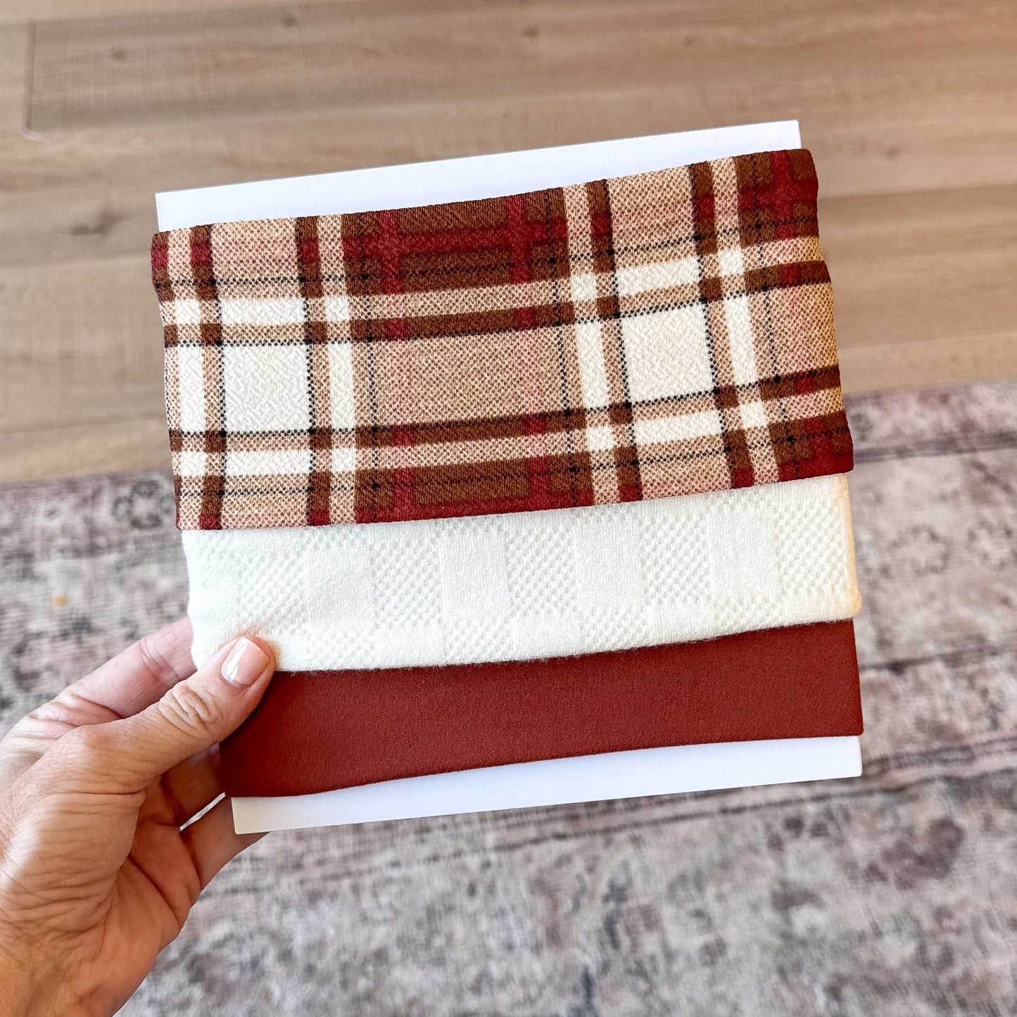 Brown & Pumpkin Spice Plaid | Fall Baby Bow Bundle