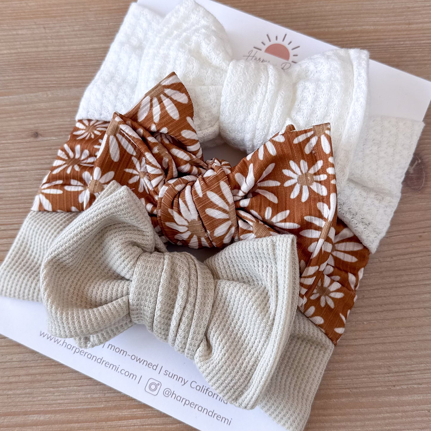 Brown Daisies | Fall Baby Bow Bundle