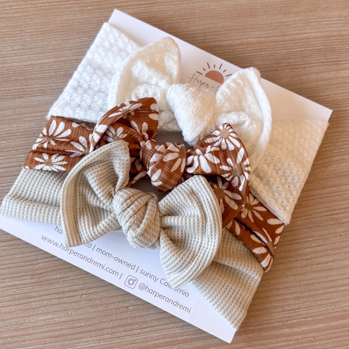 Brown Daisies | Fall Baby Bow Bundle