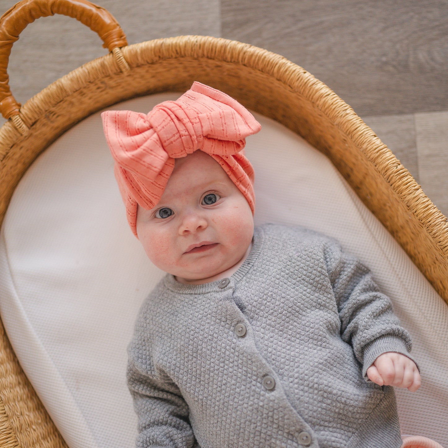 Coral Pointelle Baby Headband