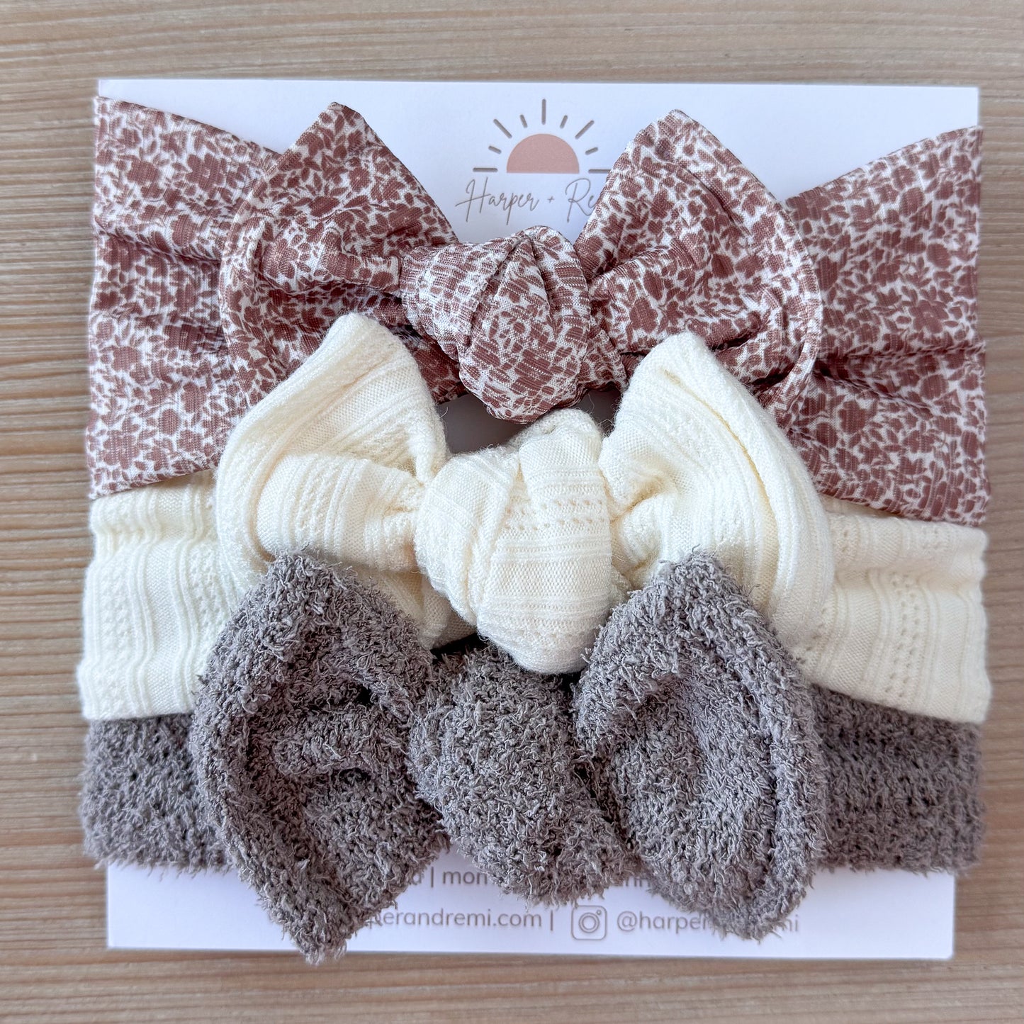Cozy Cottage Neutrals Bow Bundle