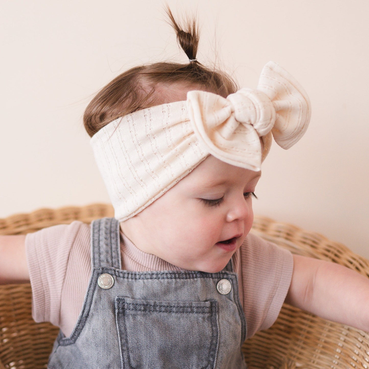 Cream Pointelle Baby Headband