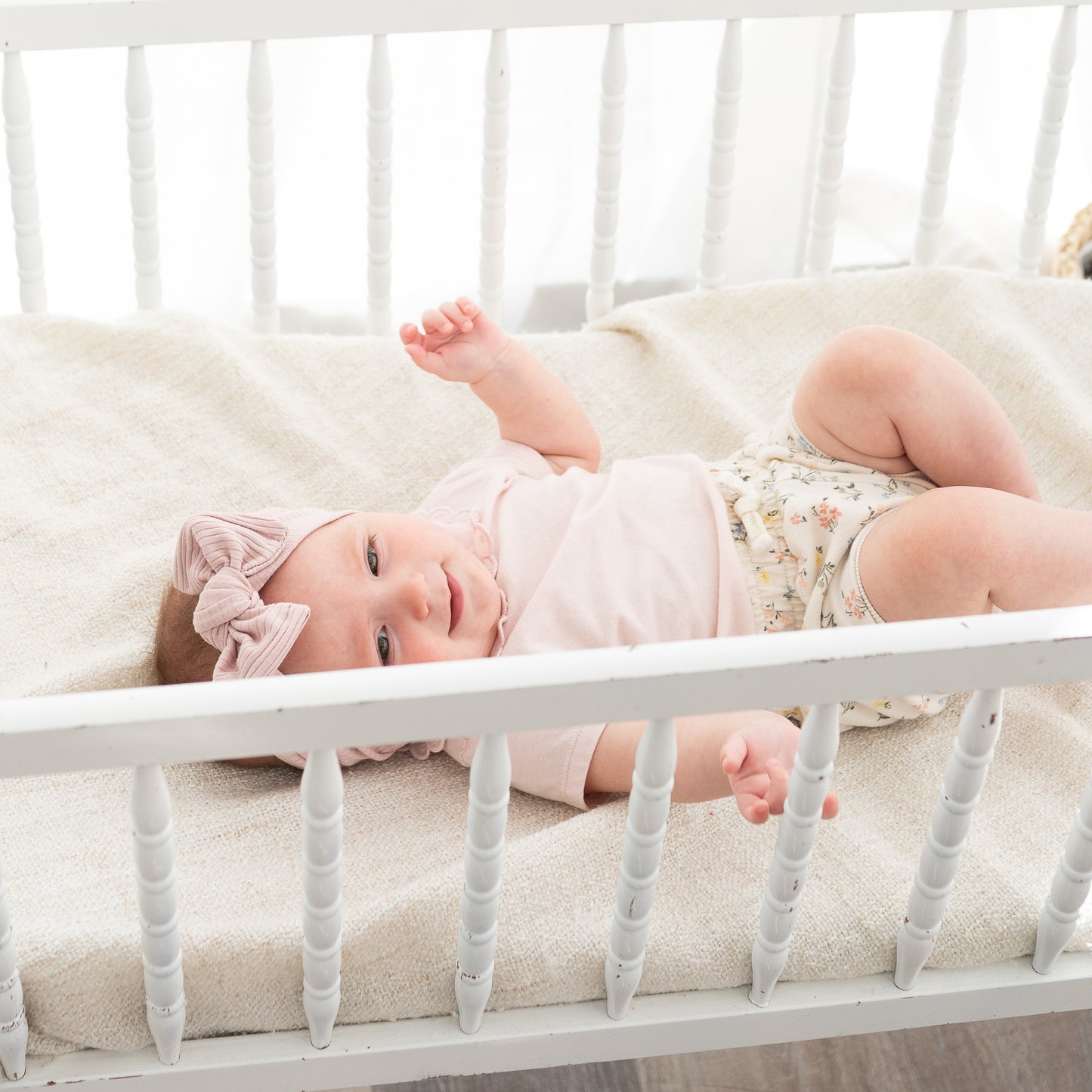 Dusty Pink Cotton Ribbed Baby Headband