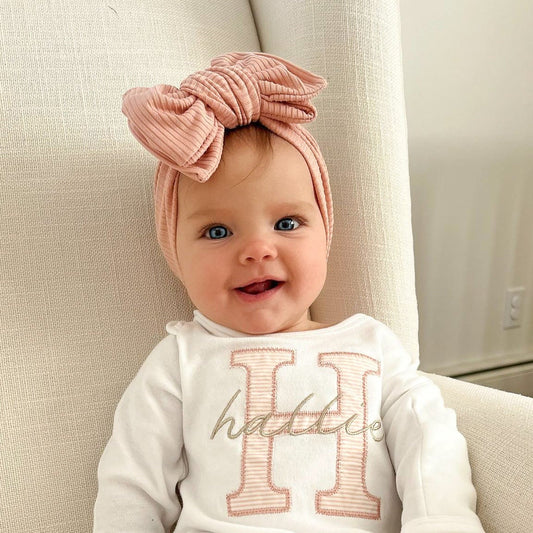 Dusty Pink Ribbed Baby Headband