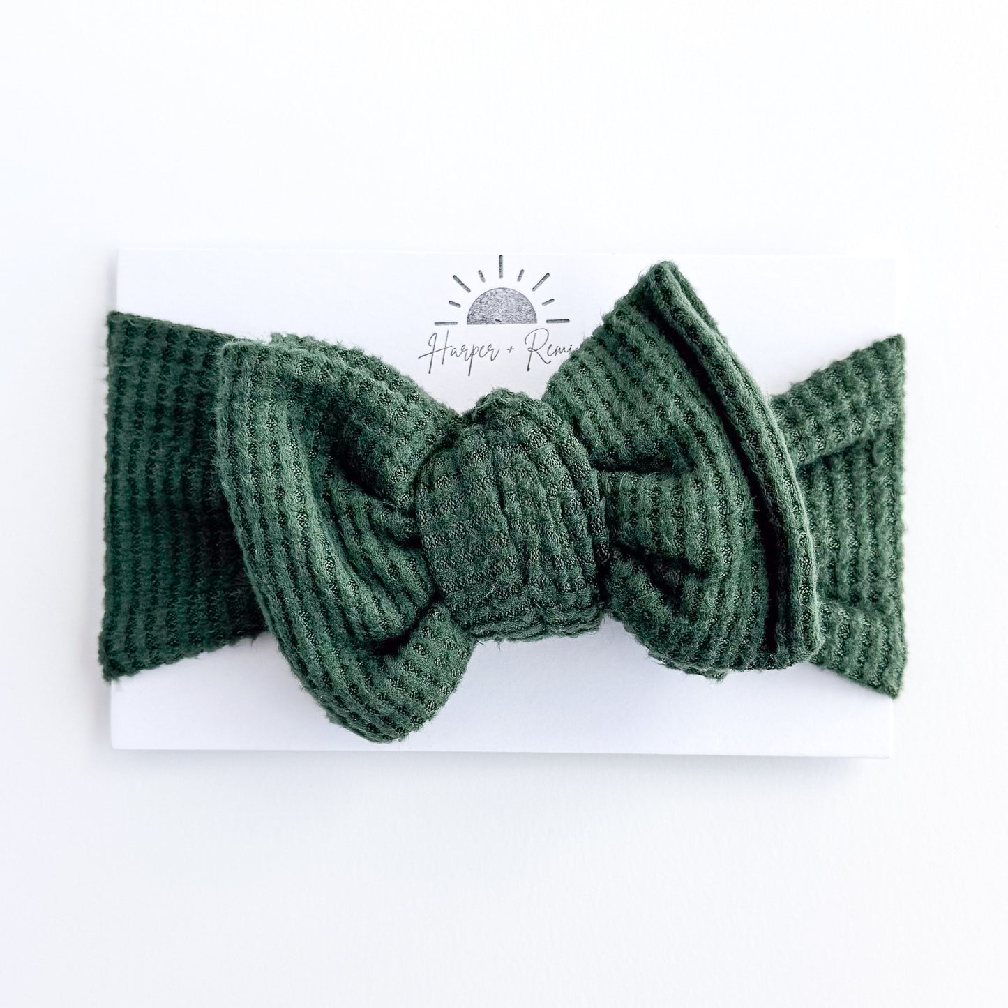 Dark Green Brushed Waffle Baby Headband