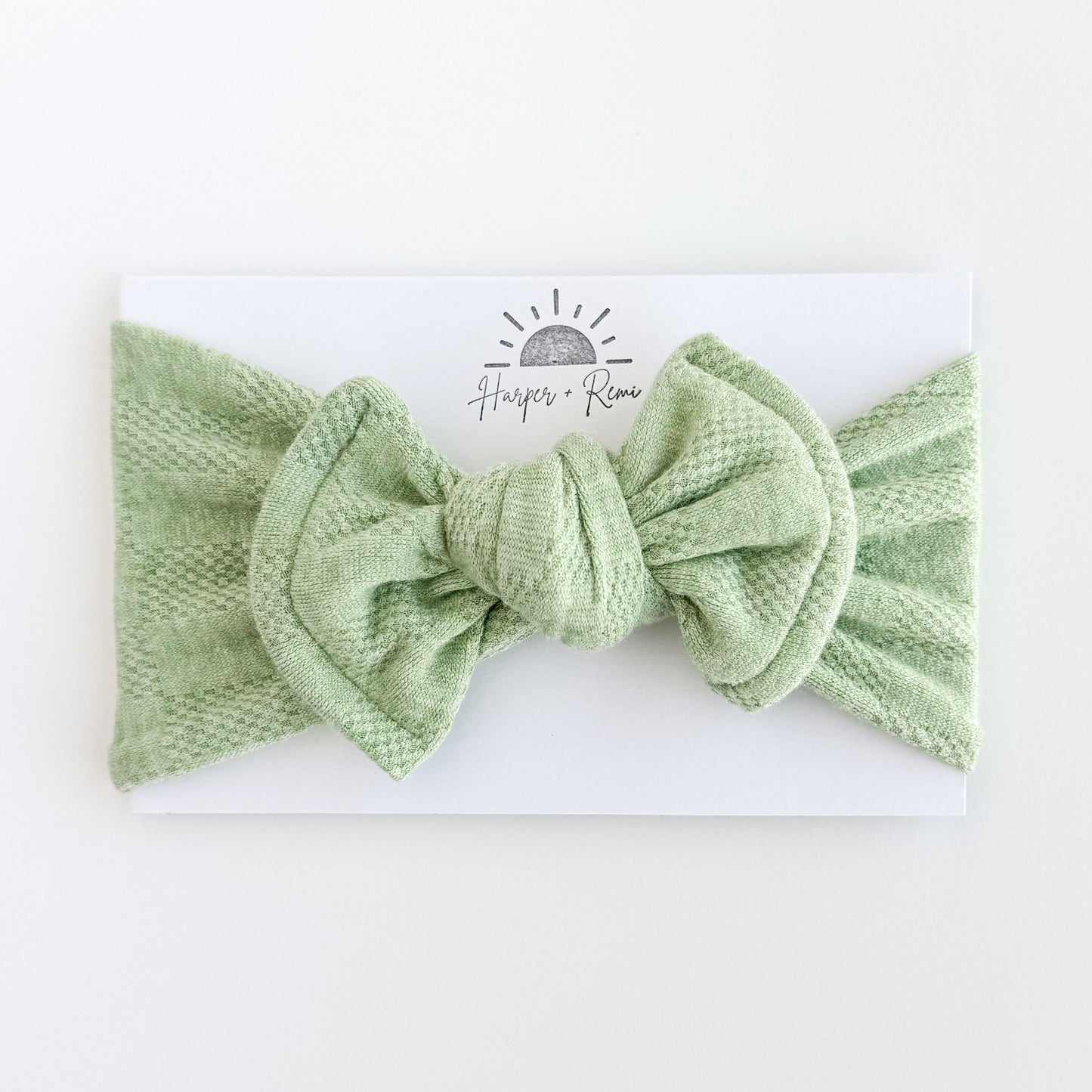 Light Green Checkered Chunky Sweater Baby Headband