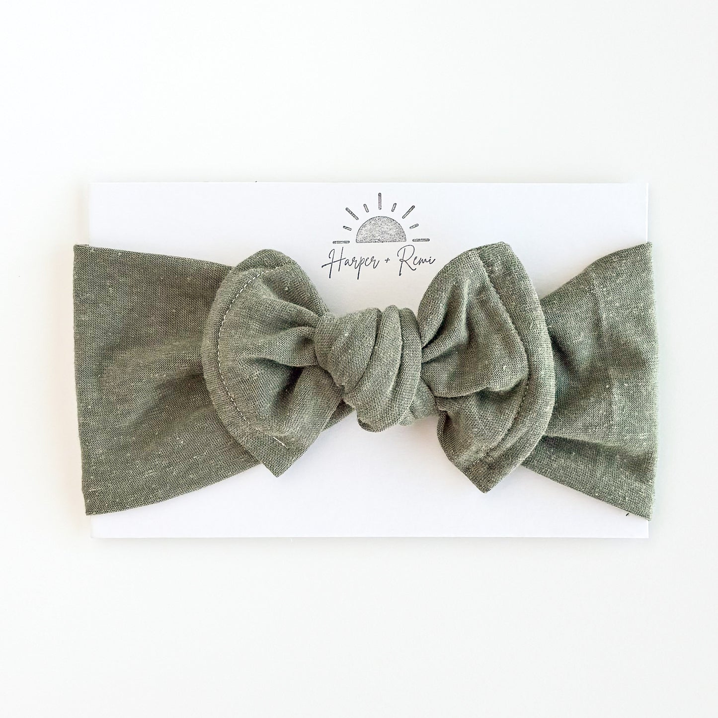Lichen Green Distressed Cotton Baby Headband