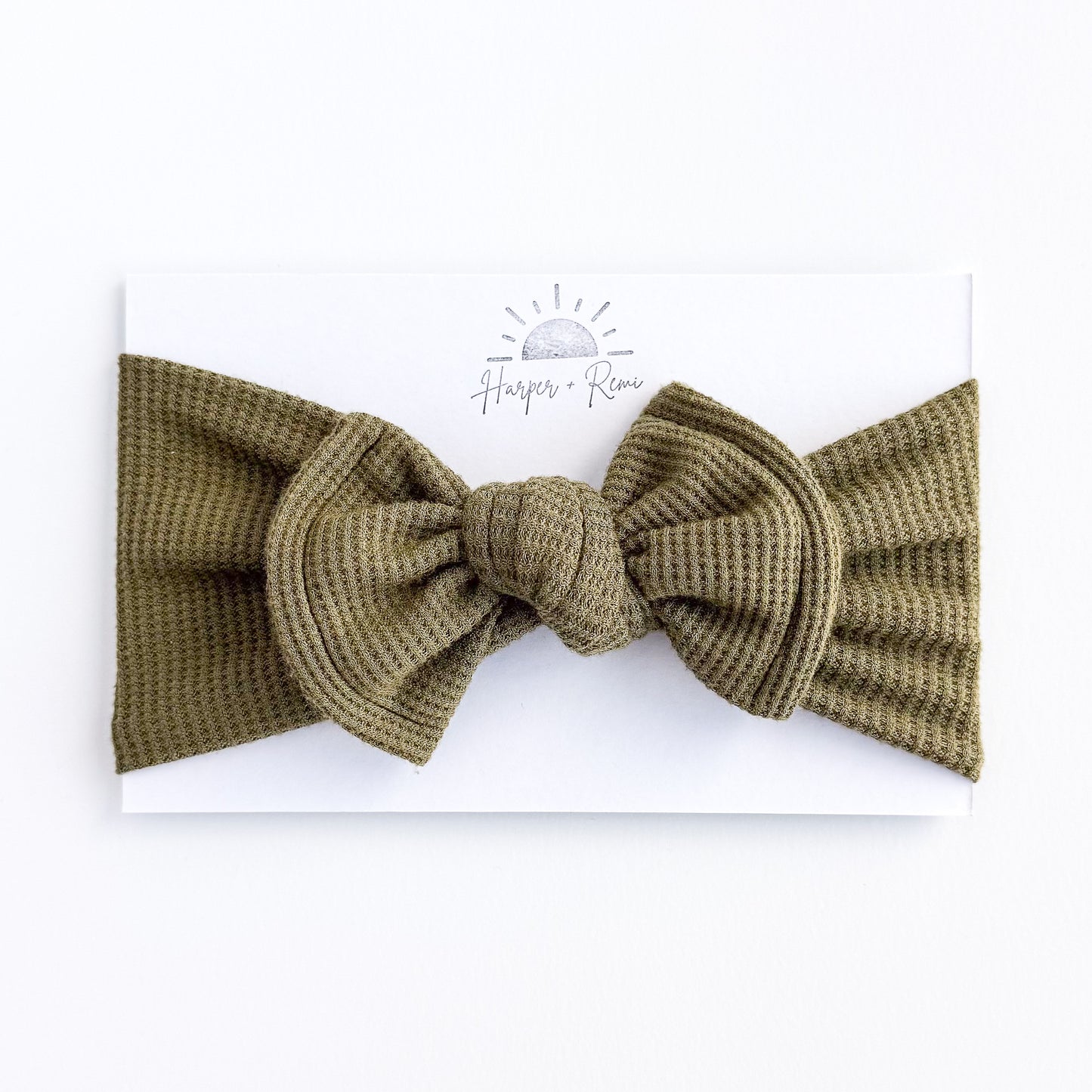 Olive Green Waffle Baby Headband