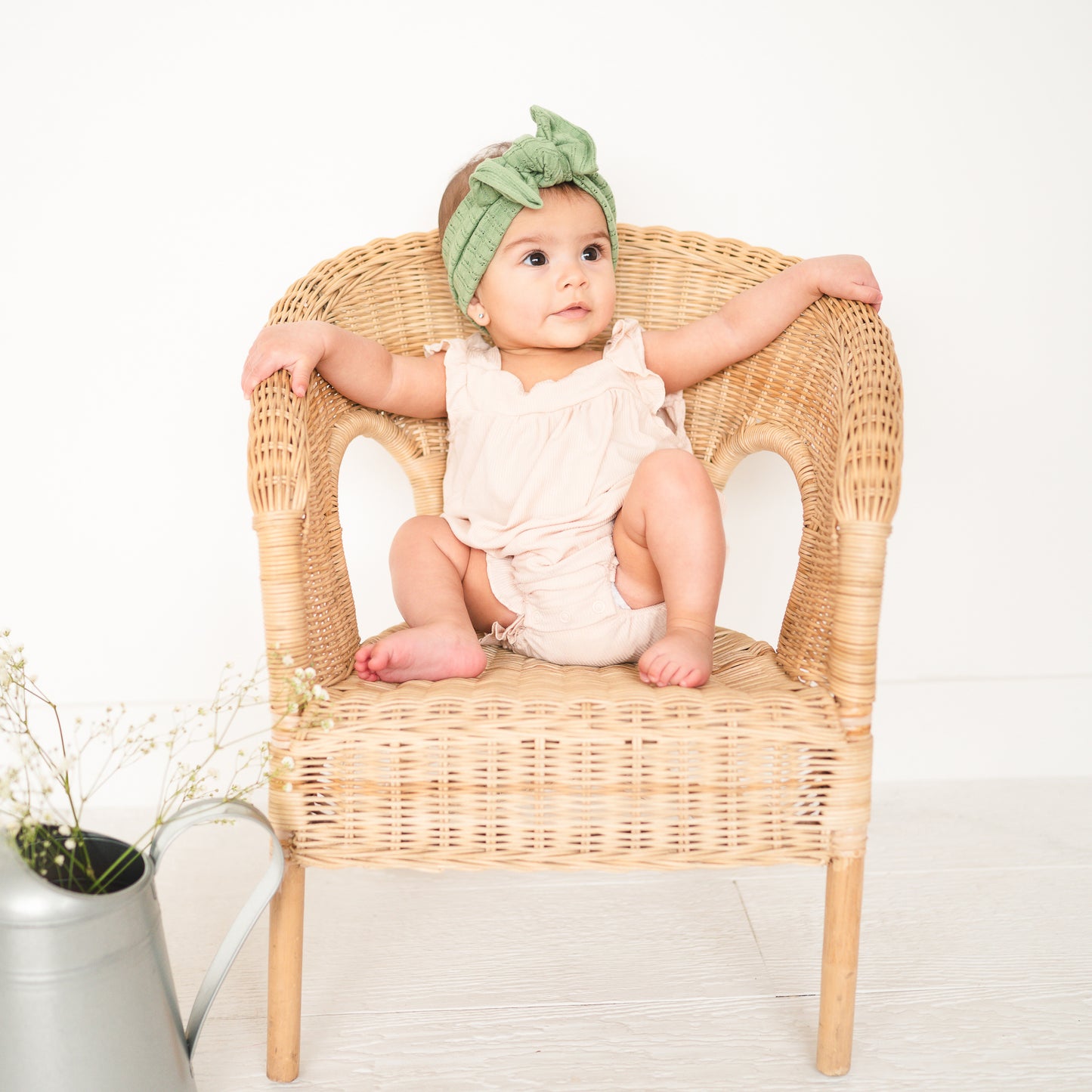Green Apple Pointelle Baby Headband