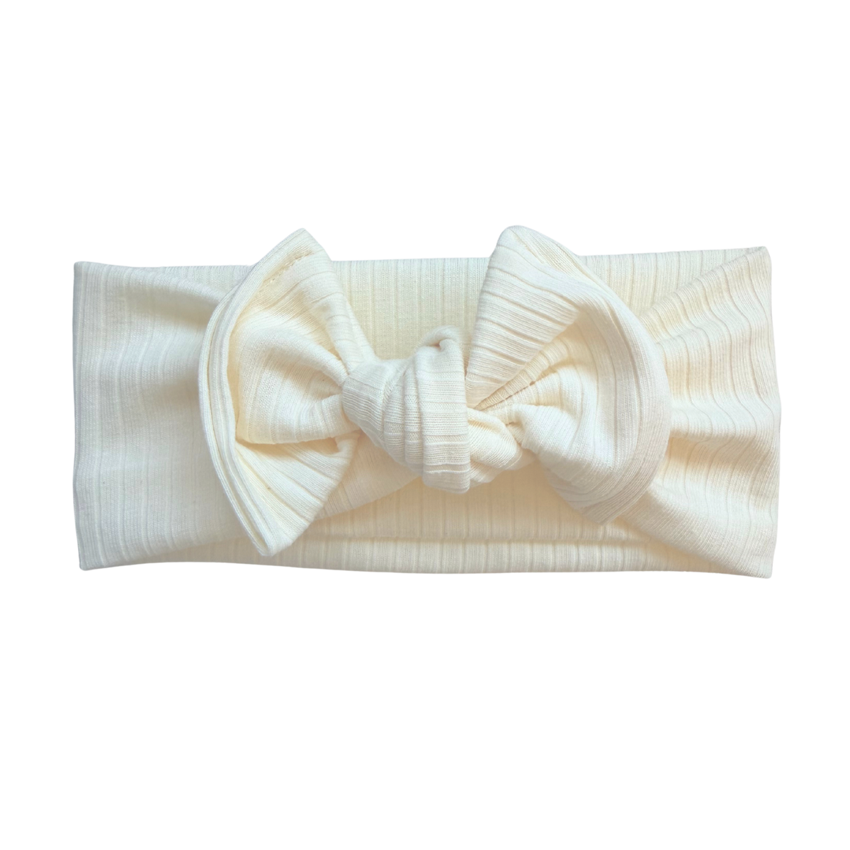 Ivory Cotton Ribbed Baby Headband