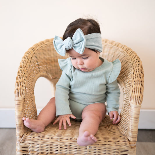 Light Teal Heather Jersey Baby Headband