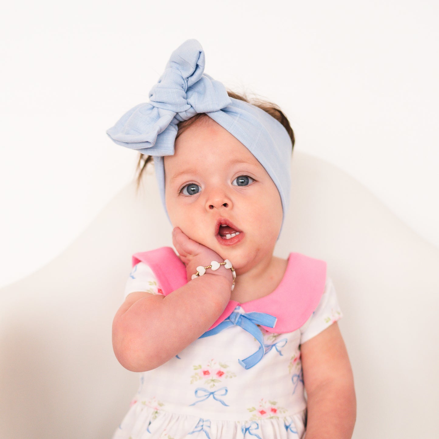 Light Blue Wide Ribbed Baby Headband