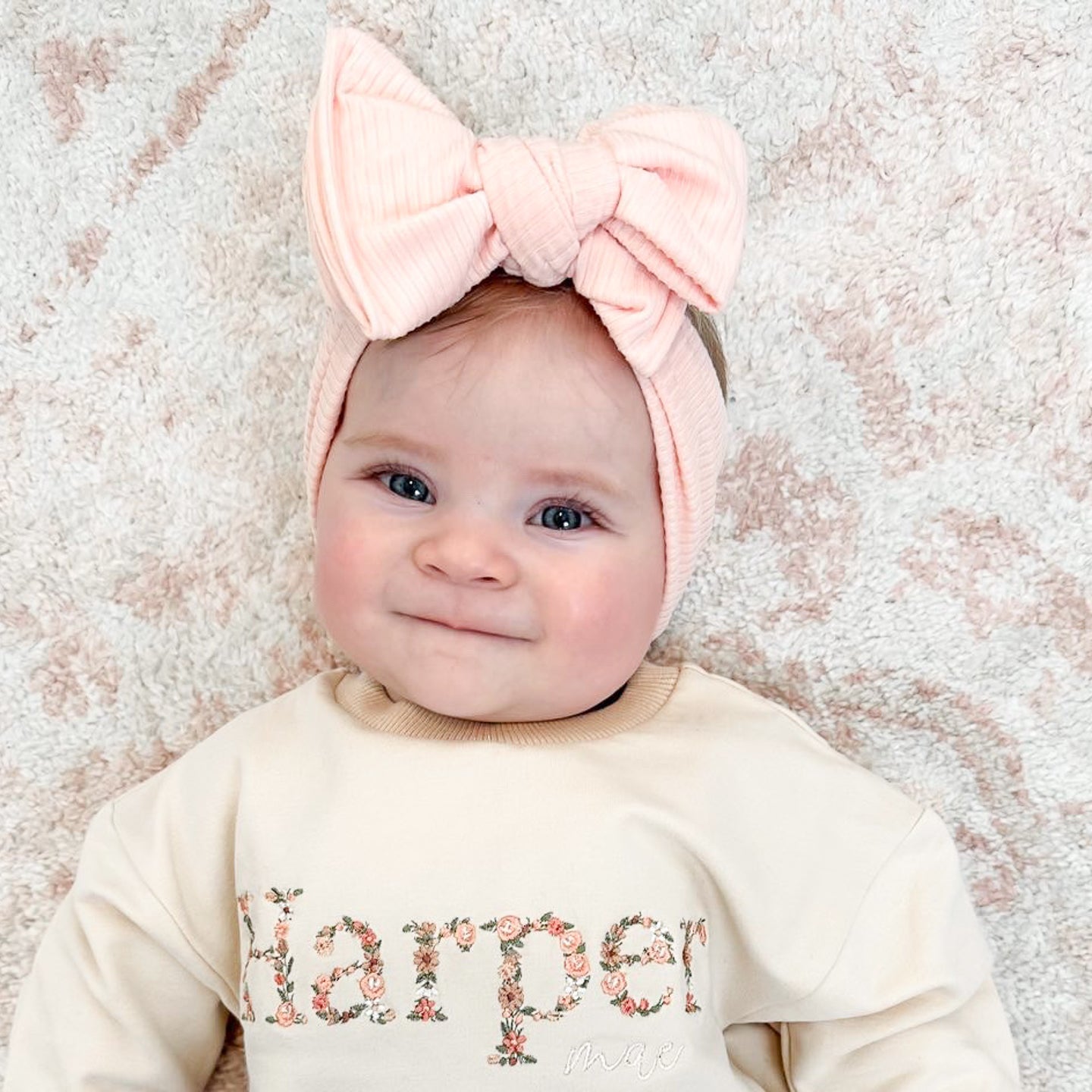 Light Pink Ribbed Baby Headband