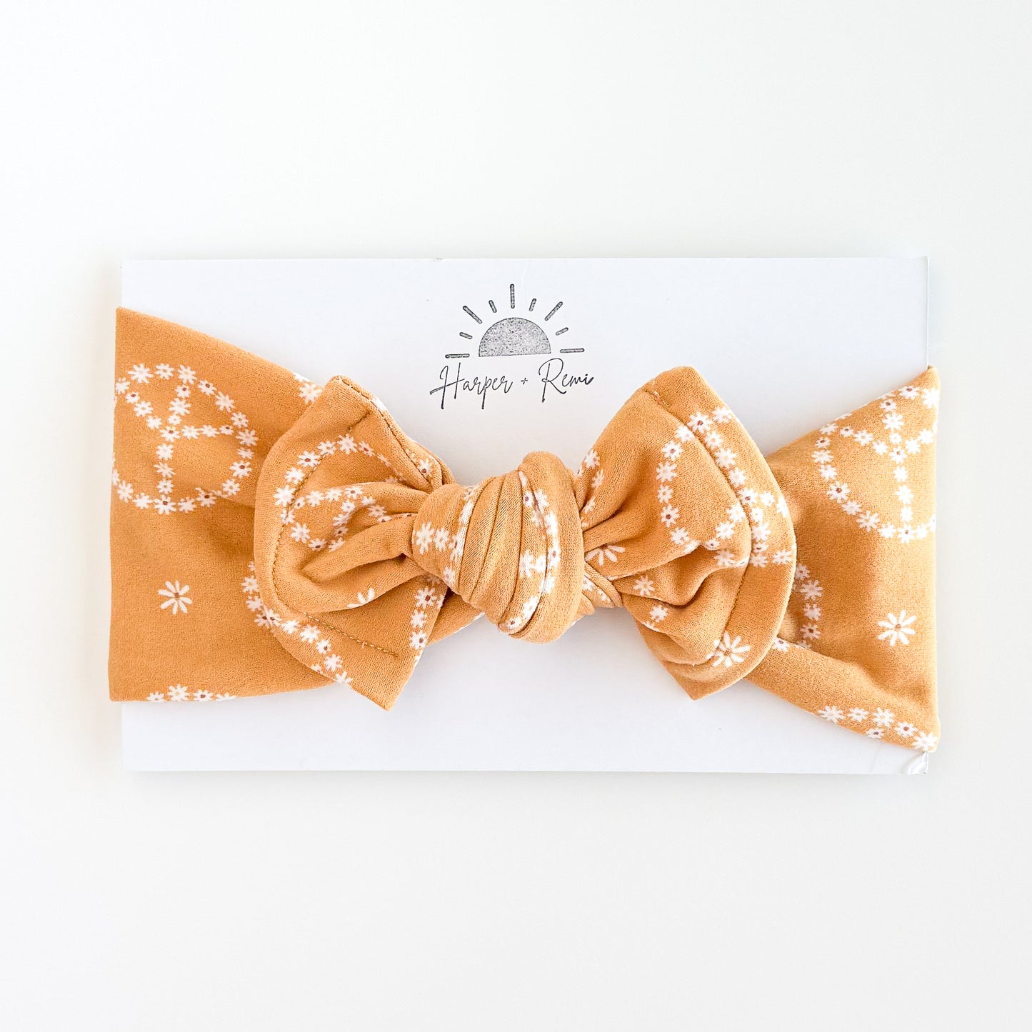 Marigold Peace Signs Baby Top Knot