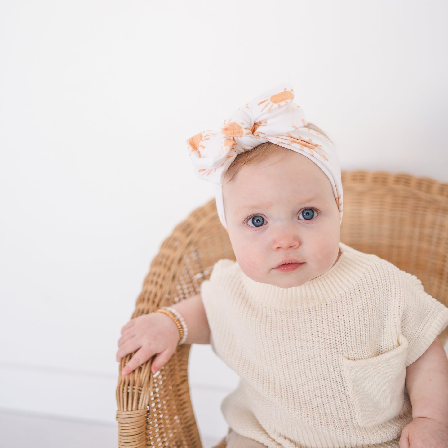 Marigold Sunshine Print Cotton Jersey Baby Headband