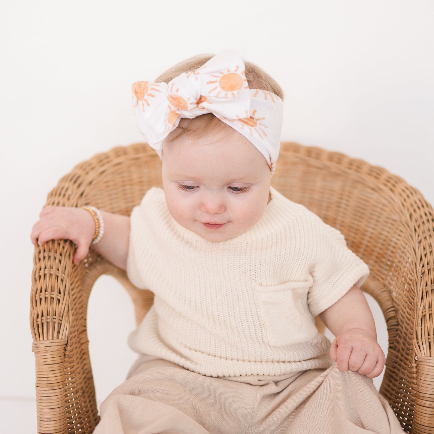 Marigold Sunshine Print Cotton Jersey Baby Headband