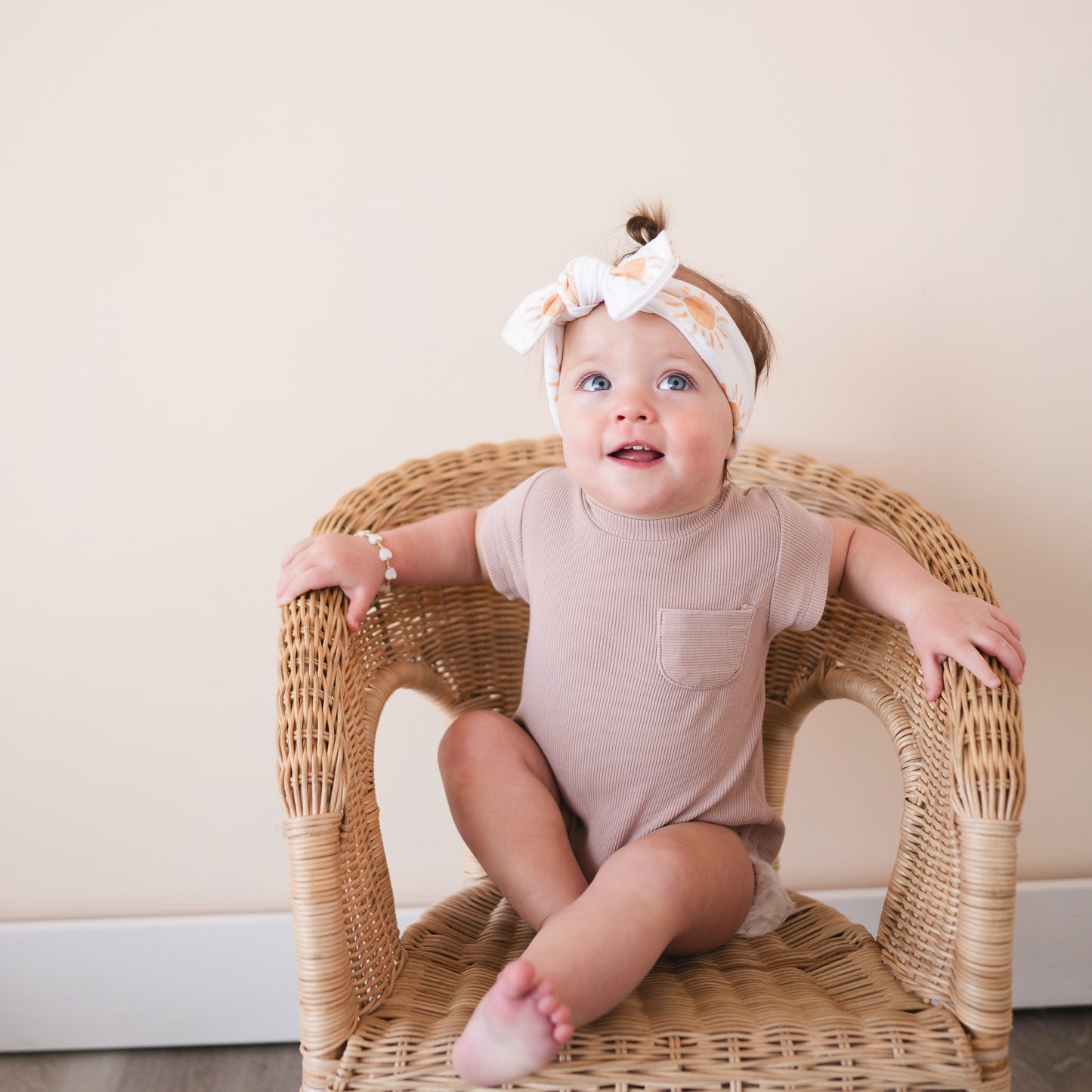 Marigold Sunshine Print Cotton Jersey Baby Headband