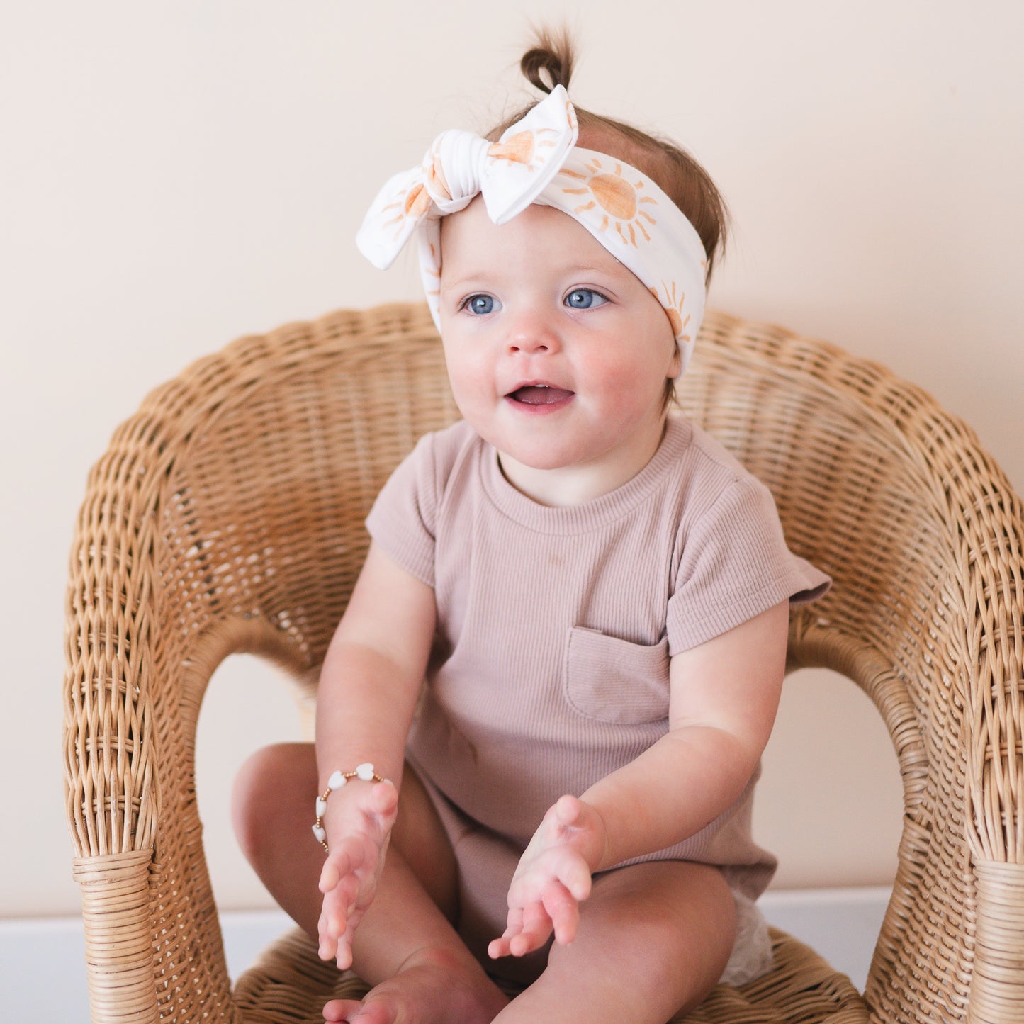 Marigold Sunshine Print Cotton Jersey Baby Headband