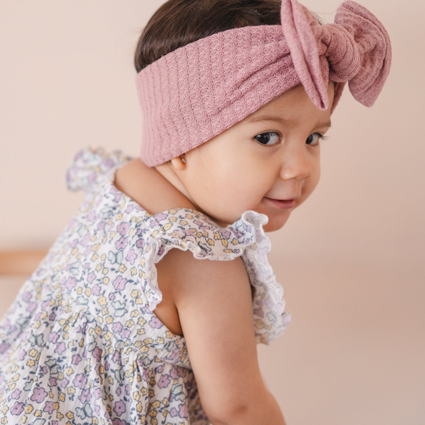 Baseball + Mauve Honeycomb | Baby Bow Bundle