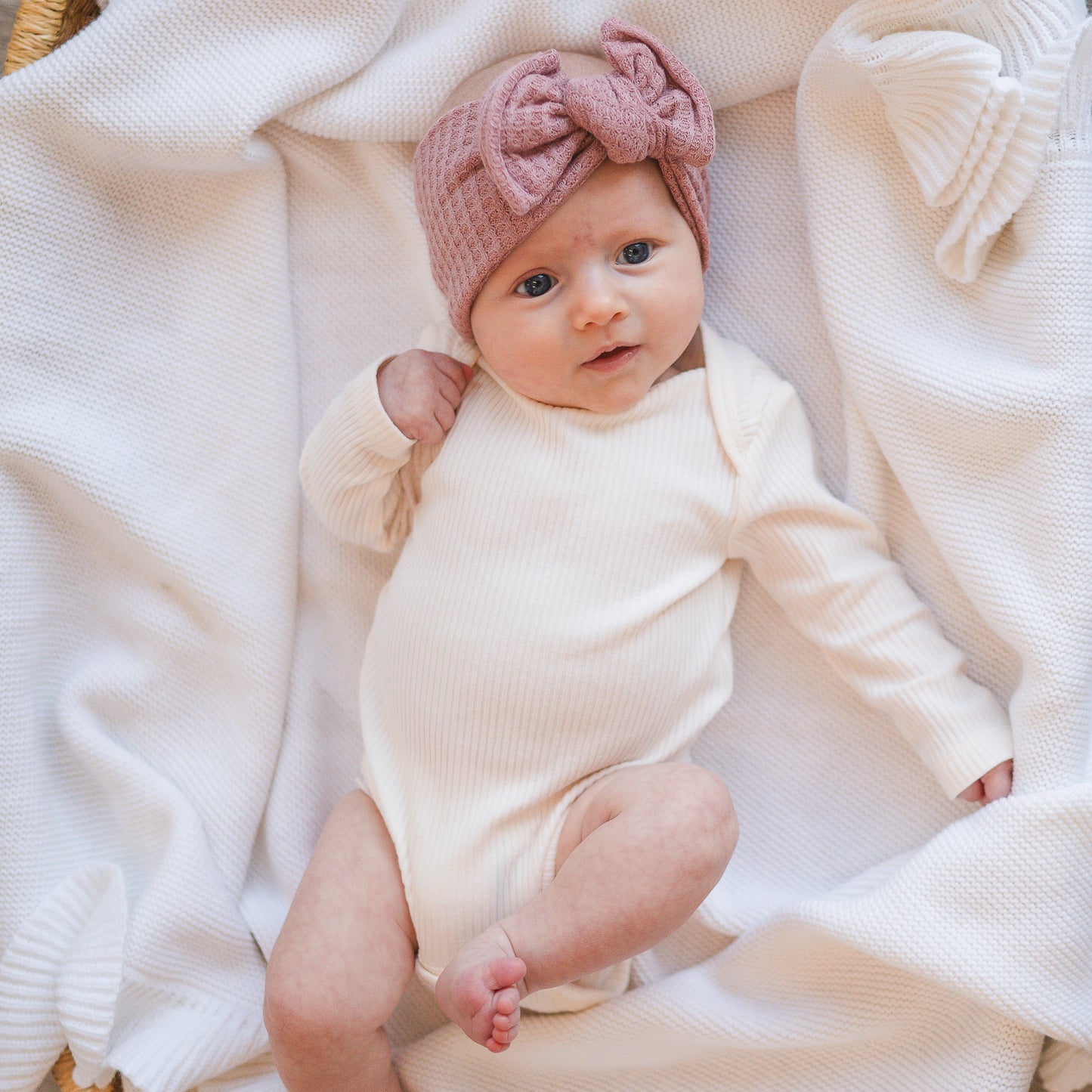 Baseball + Mauve Honeycomb | Baby Bow Bundle