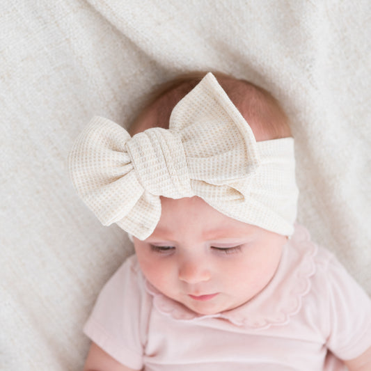Oatmeal Heather Waffle Baby Headband