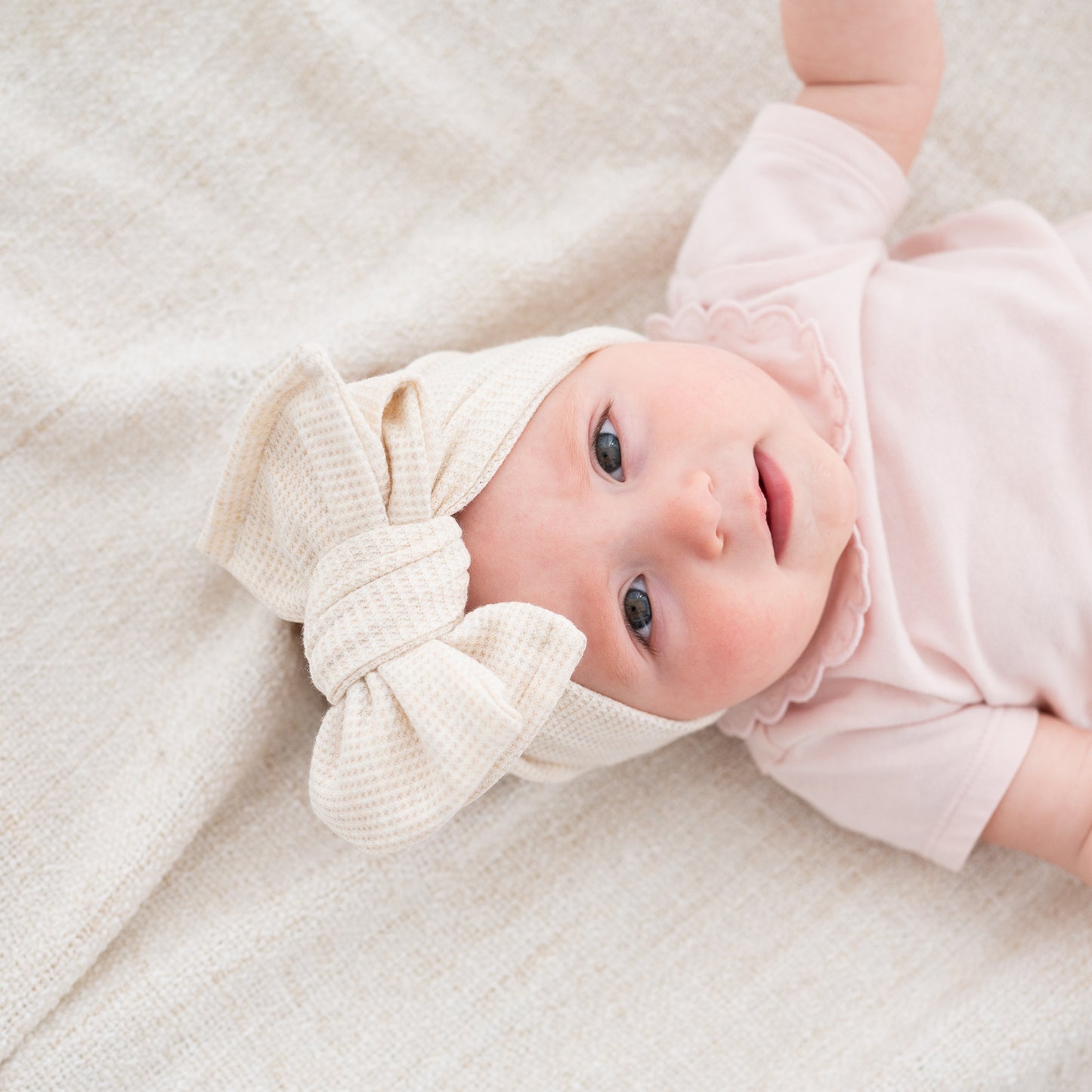 Oatmeal Heather Waffle Baby Headband
