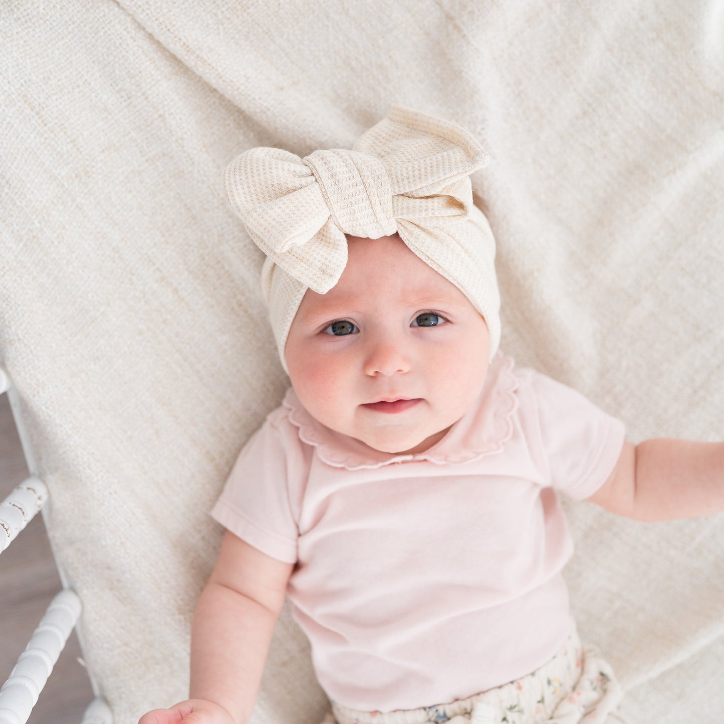 Oatmeal Heather Waffle Baby Headband