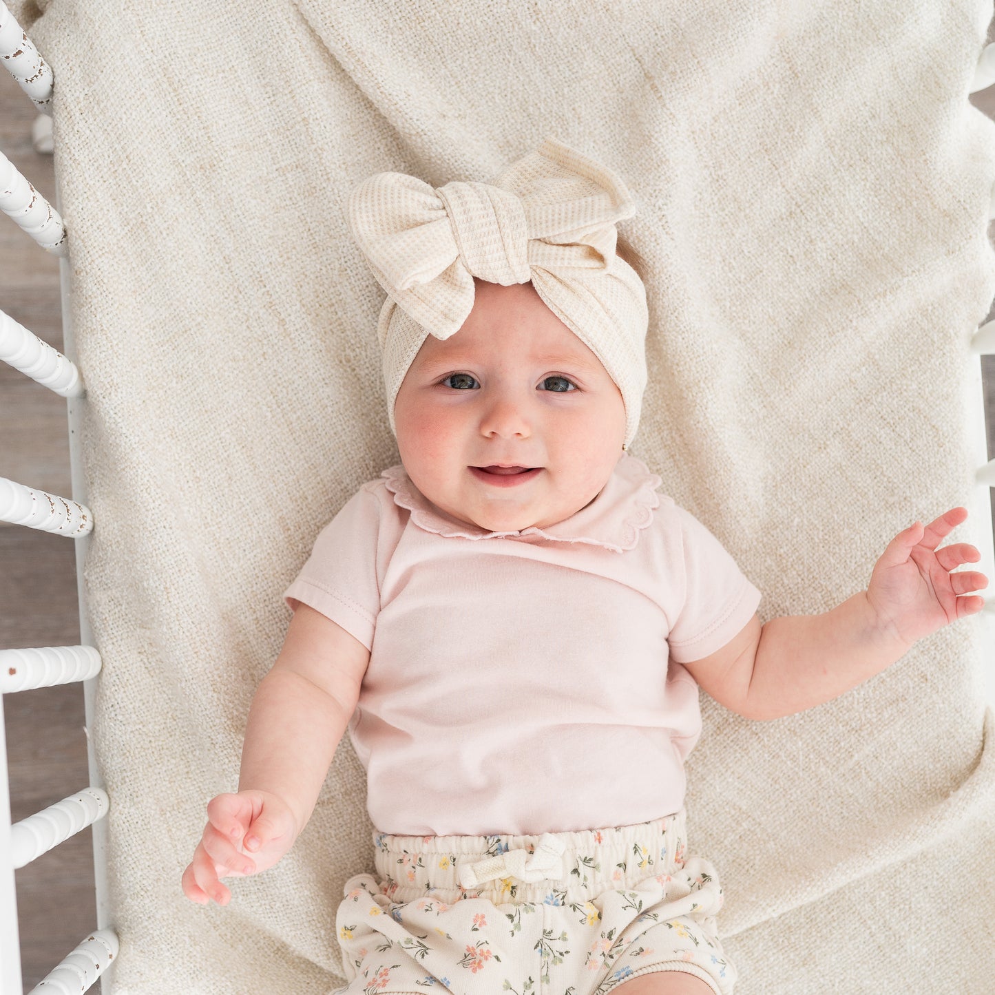Oatmeal Heather Waffle Baby Headband