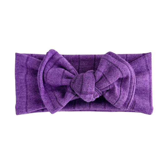 Plum | Lightweight Sweater Ribbed Baby Headband