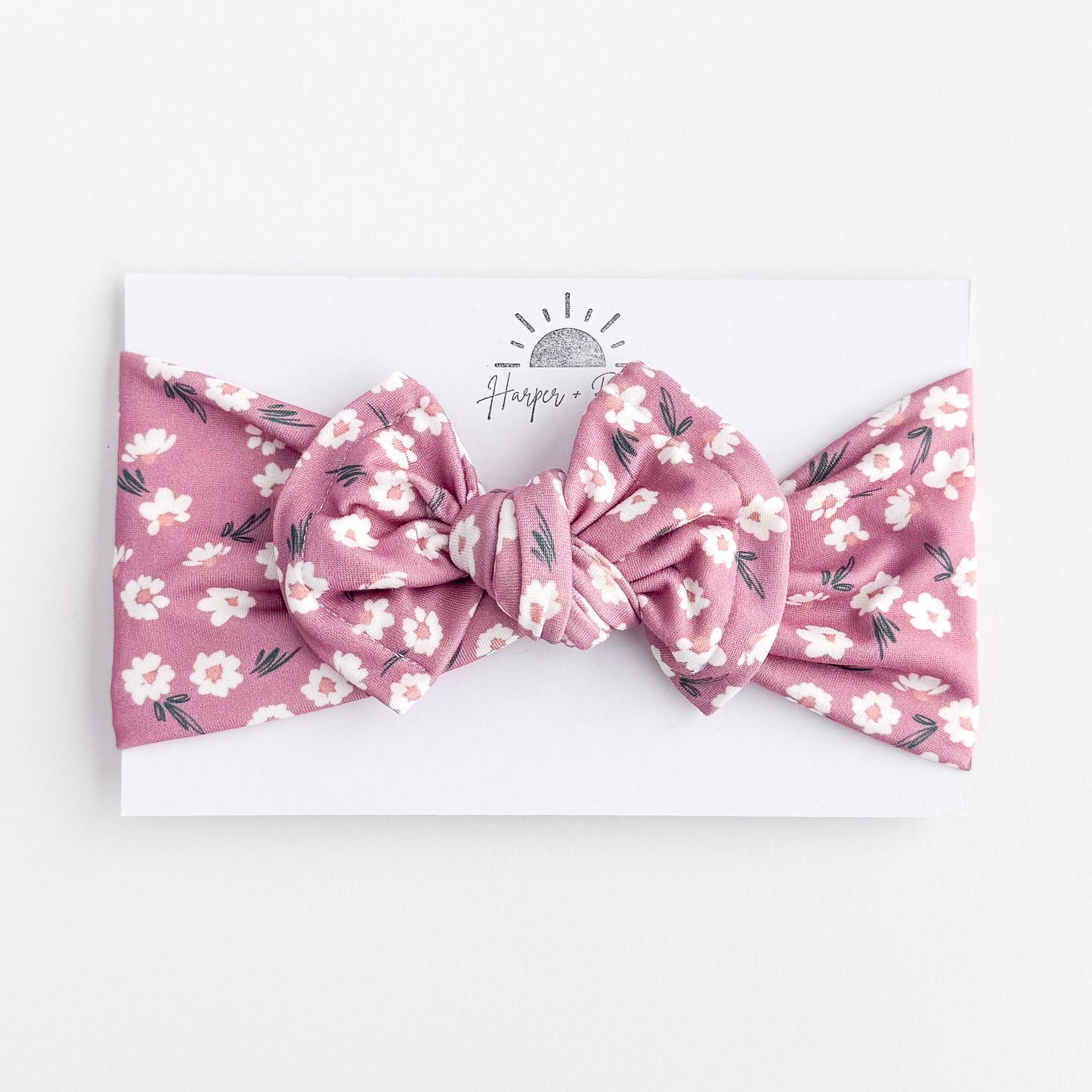Purple Floral Jersey Baby Headband