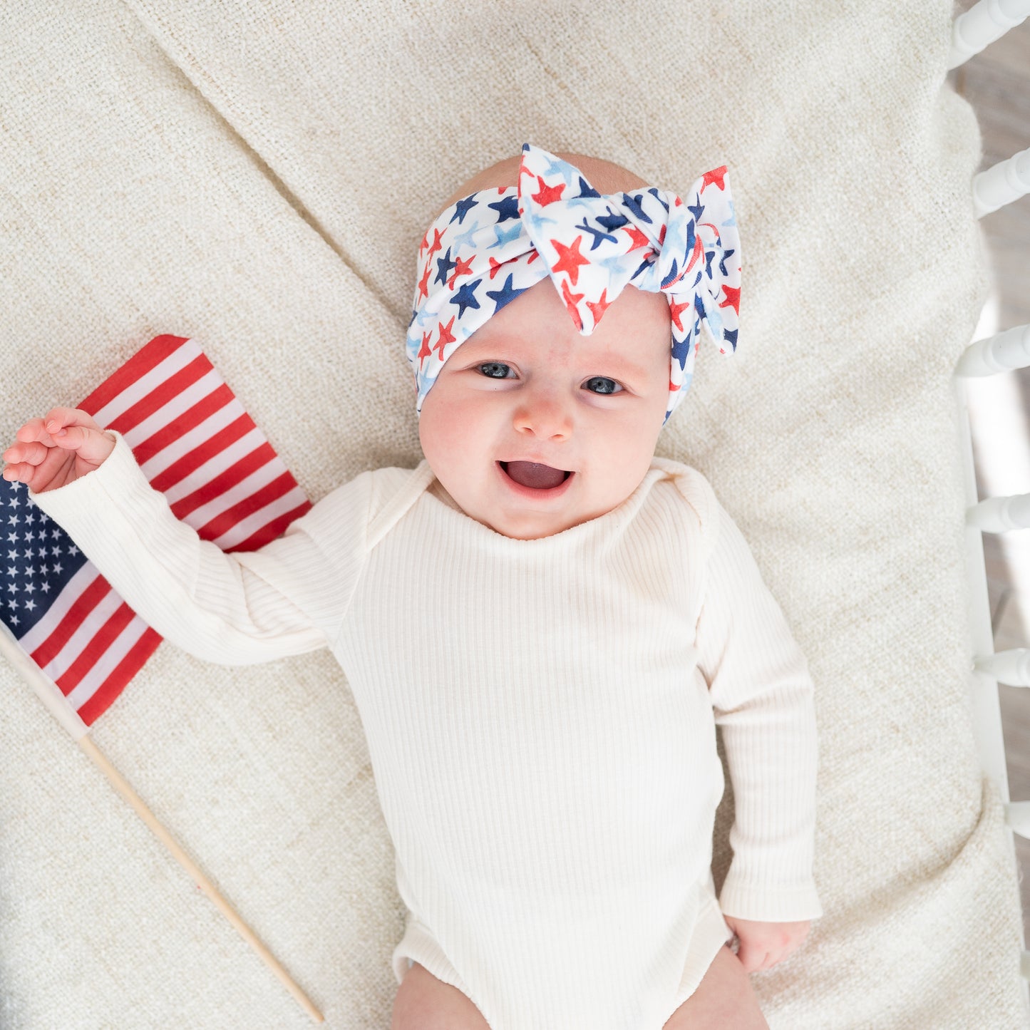 4th of July | Stars Print Cotton Jersey Baby Headband