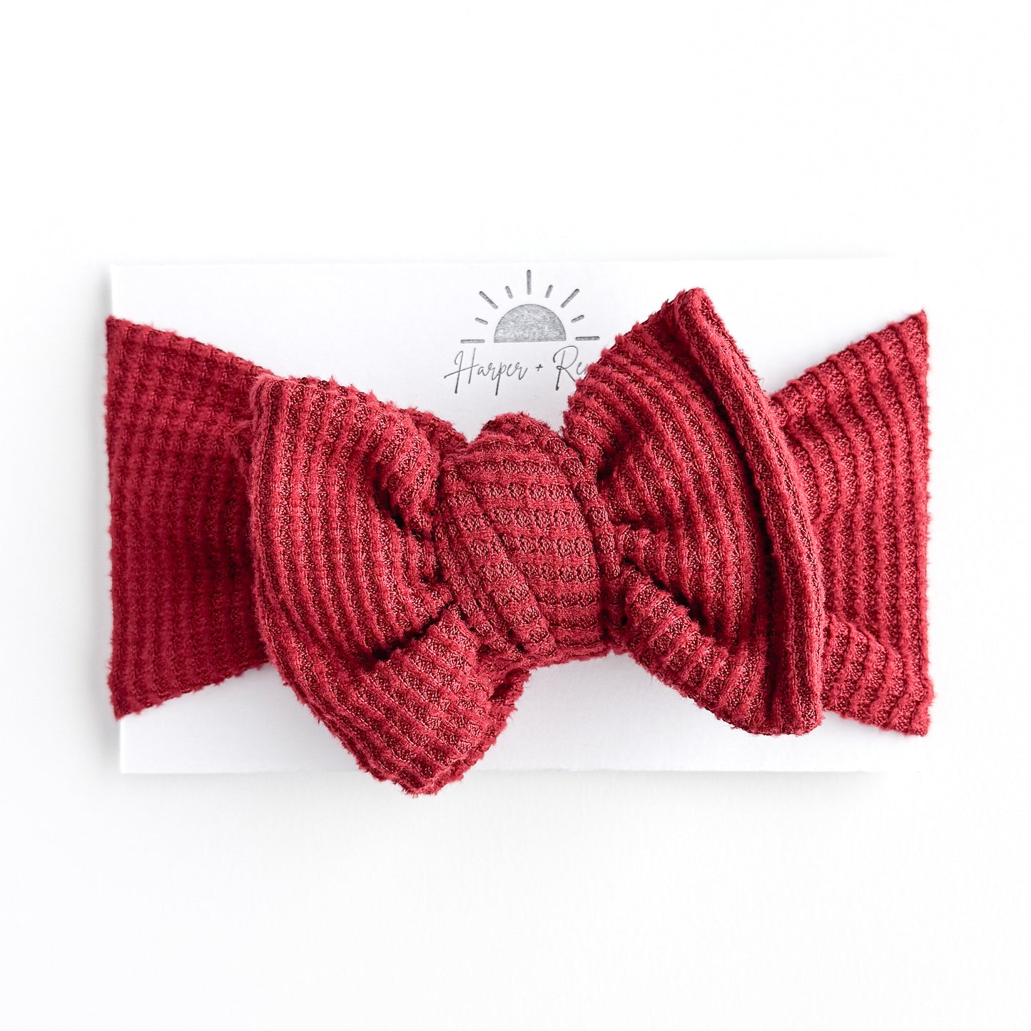 Deep Red Brushed Waffle Headband