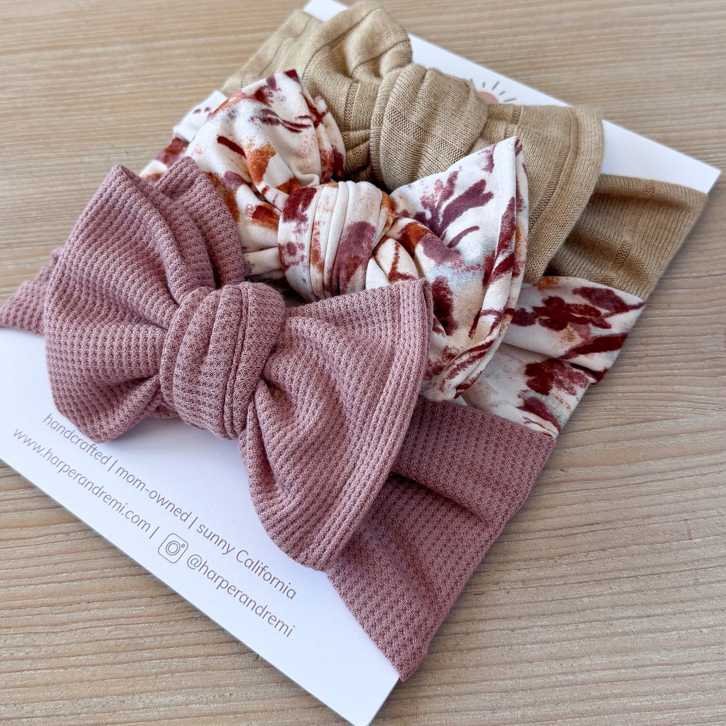 Rust Floral | Fall Baby Bow Bundle