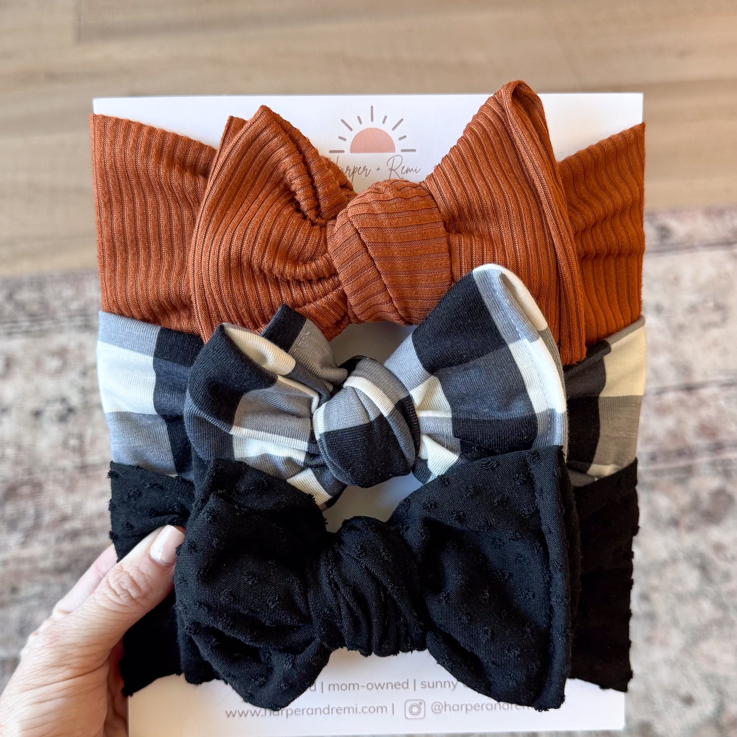 Spice & Buffalo Check | Fall Baby Bow Bundle