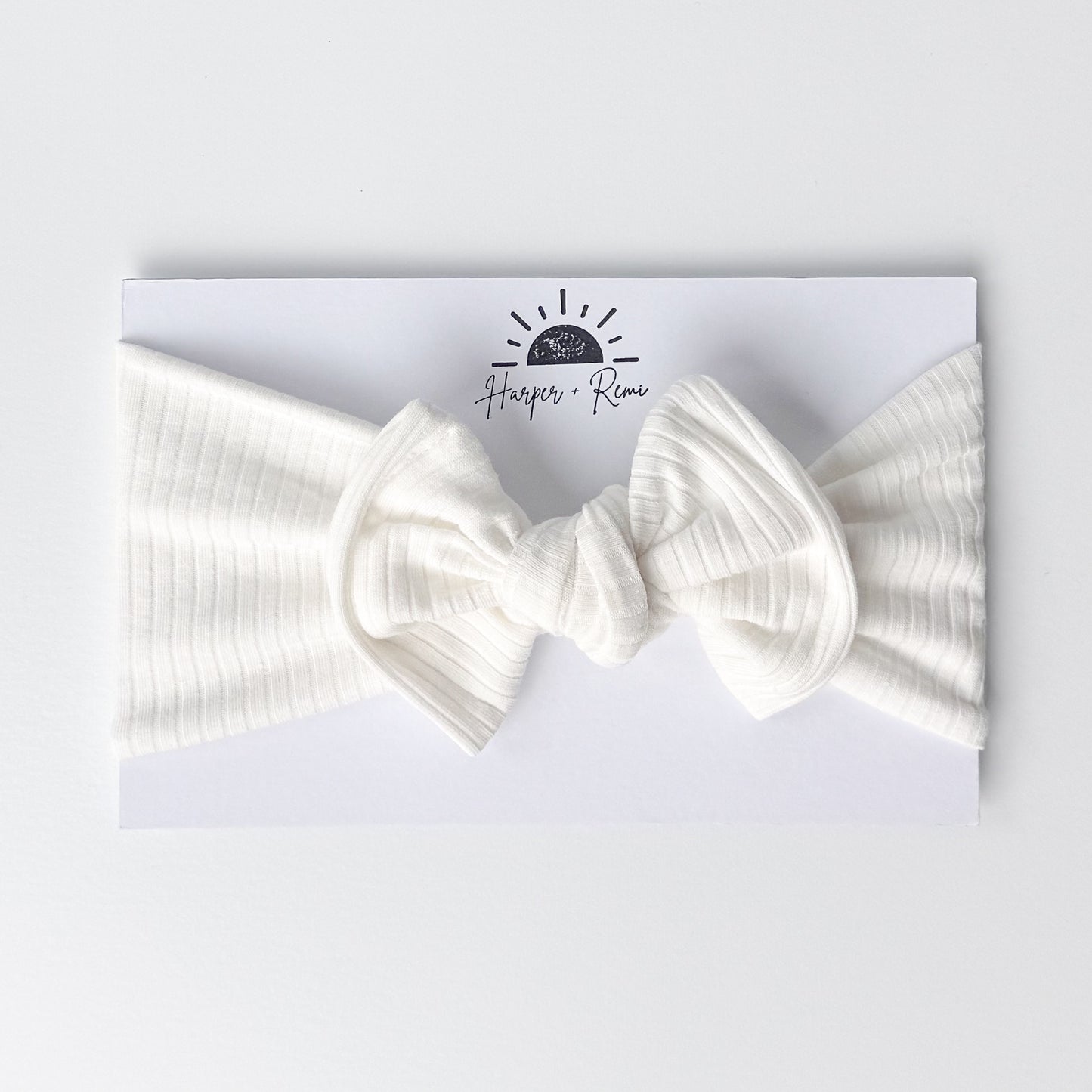 White Cotton Ribbed Baby Headband