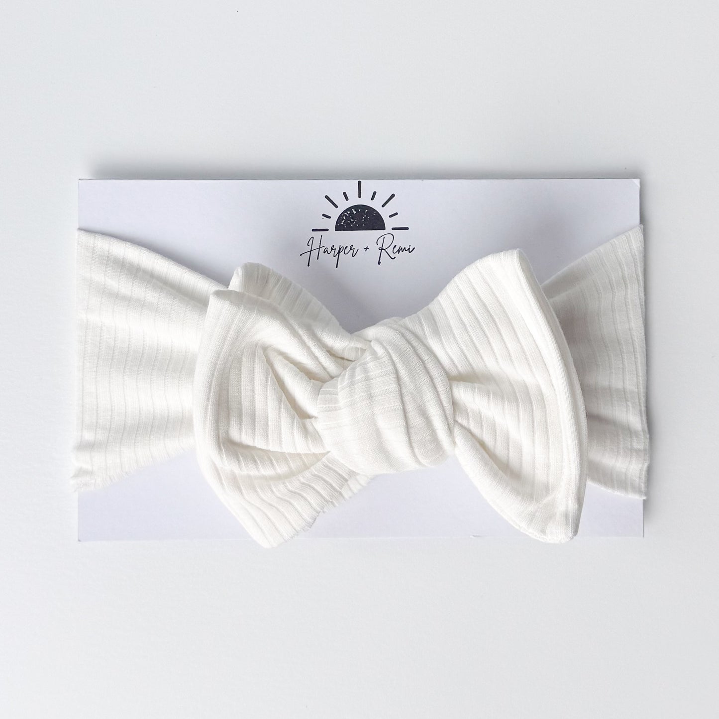 White Cotton Ribbed Baby Headband