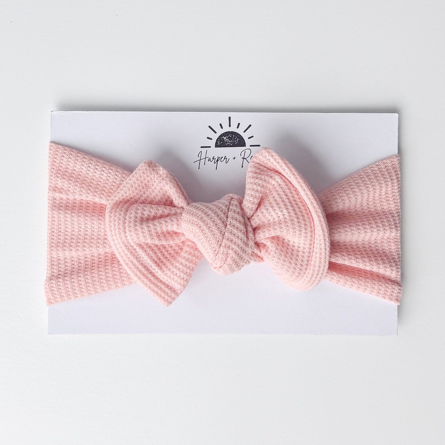 Peachy Pink Waffle Baby Headband